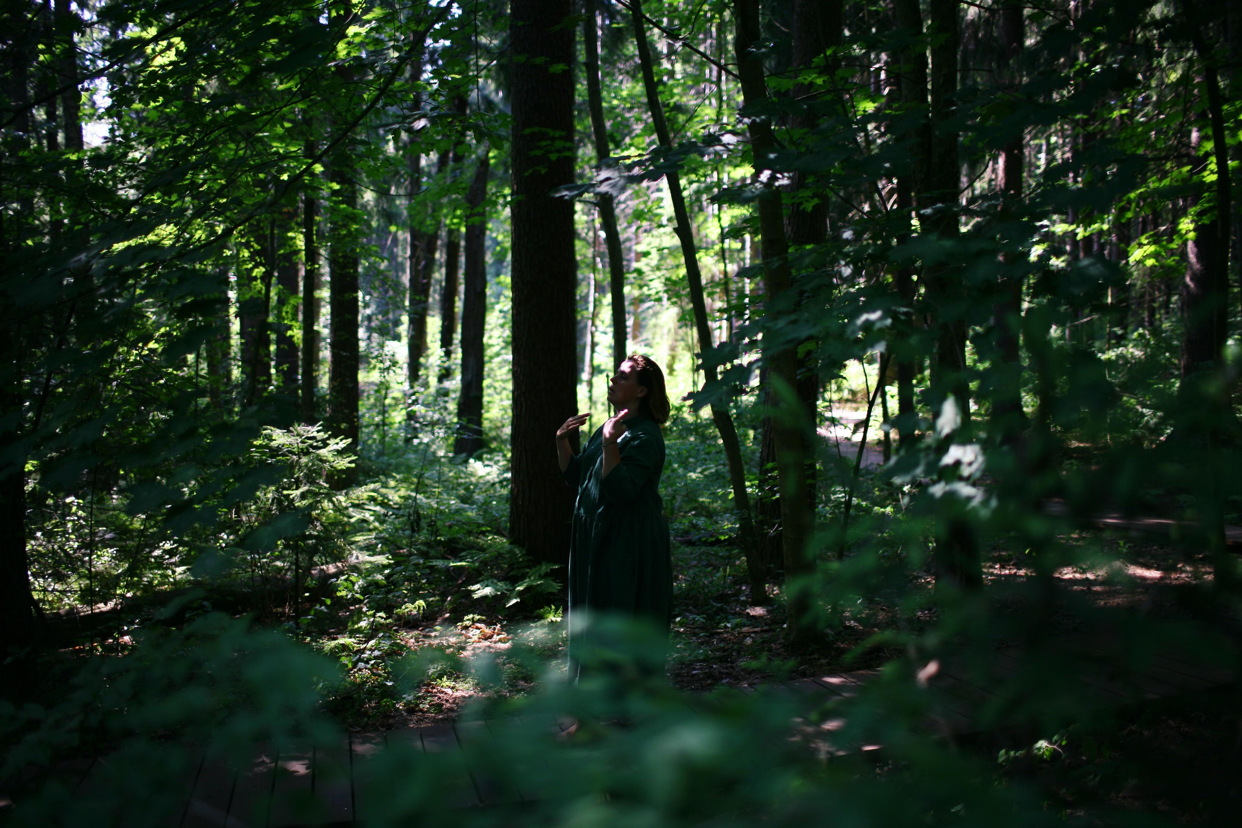 Anna, by herself. Woods and a little bit fire. Victoria Dini. Art photography in London / Folkestone, UK