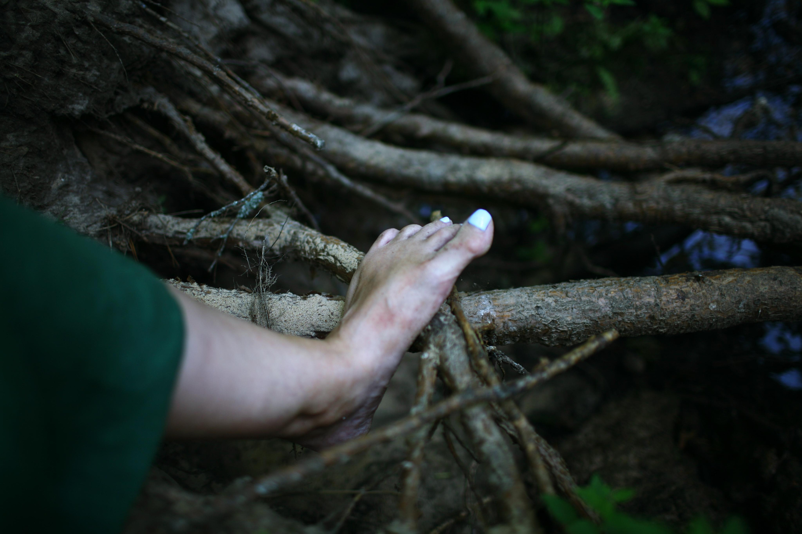 Anna, by herself. Woods and a little bit fire. Victoria Dini. Art photography in London / Folkestone, UK