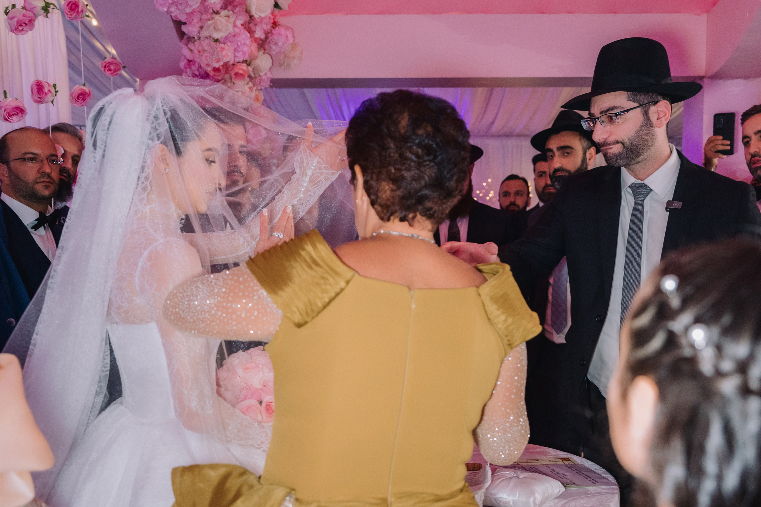 a bride and groom are getting married