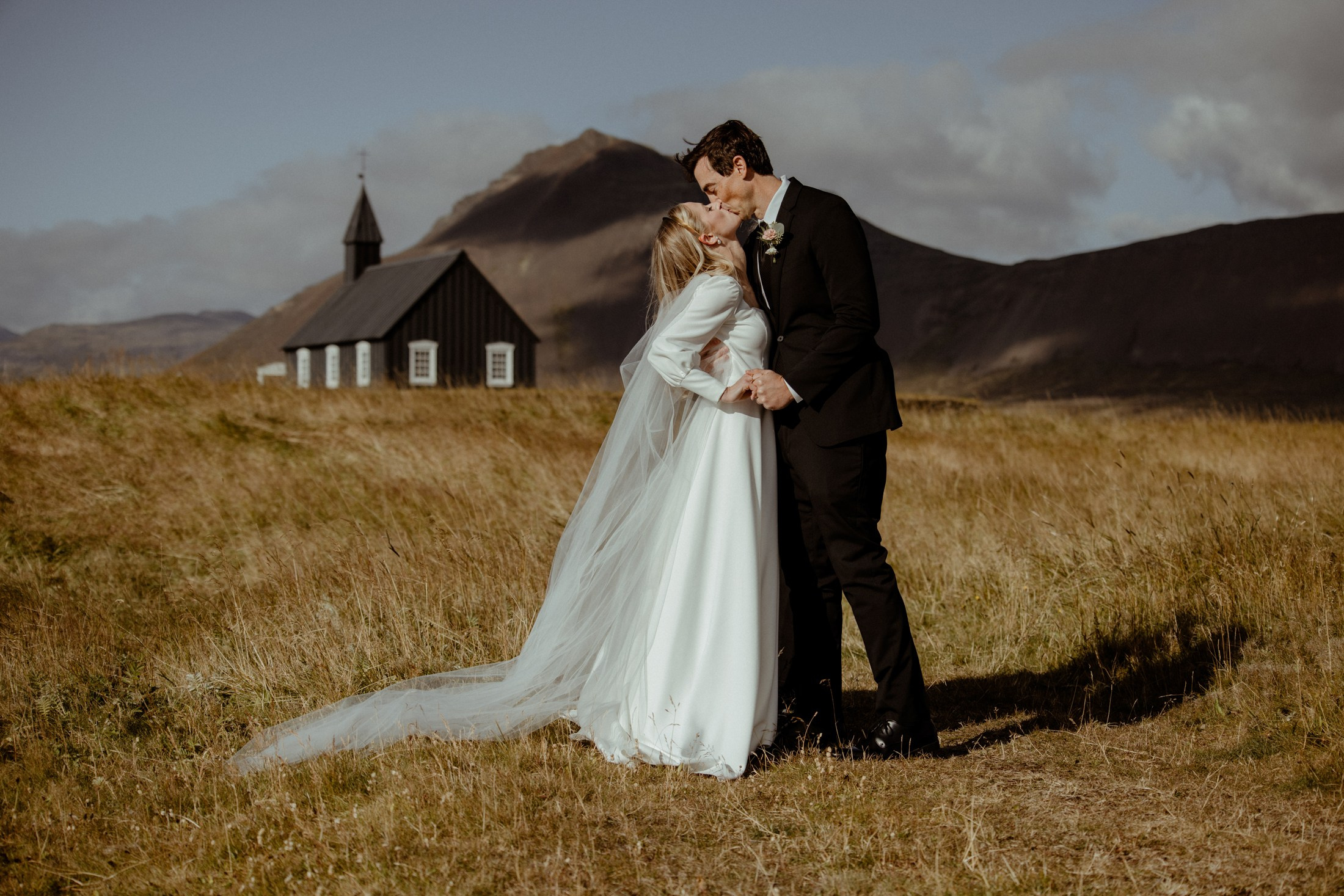 Iceland elopement at Budir Black Church | Snæfellsnes wedding by Iceland elopement photographer & videographer. Iceland elopement photographer & videographer