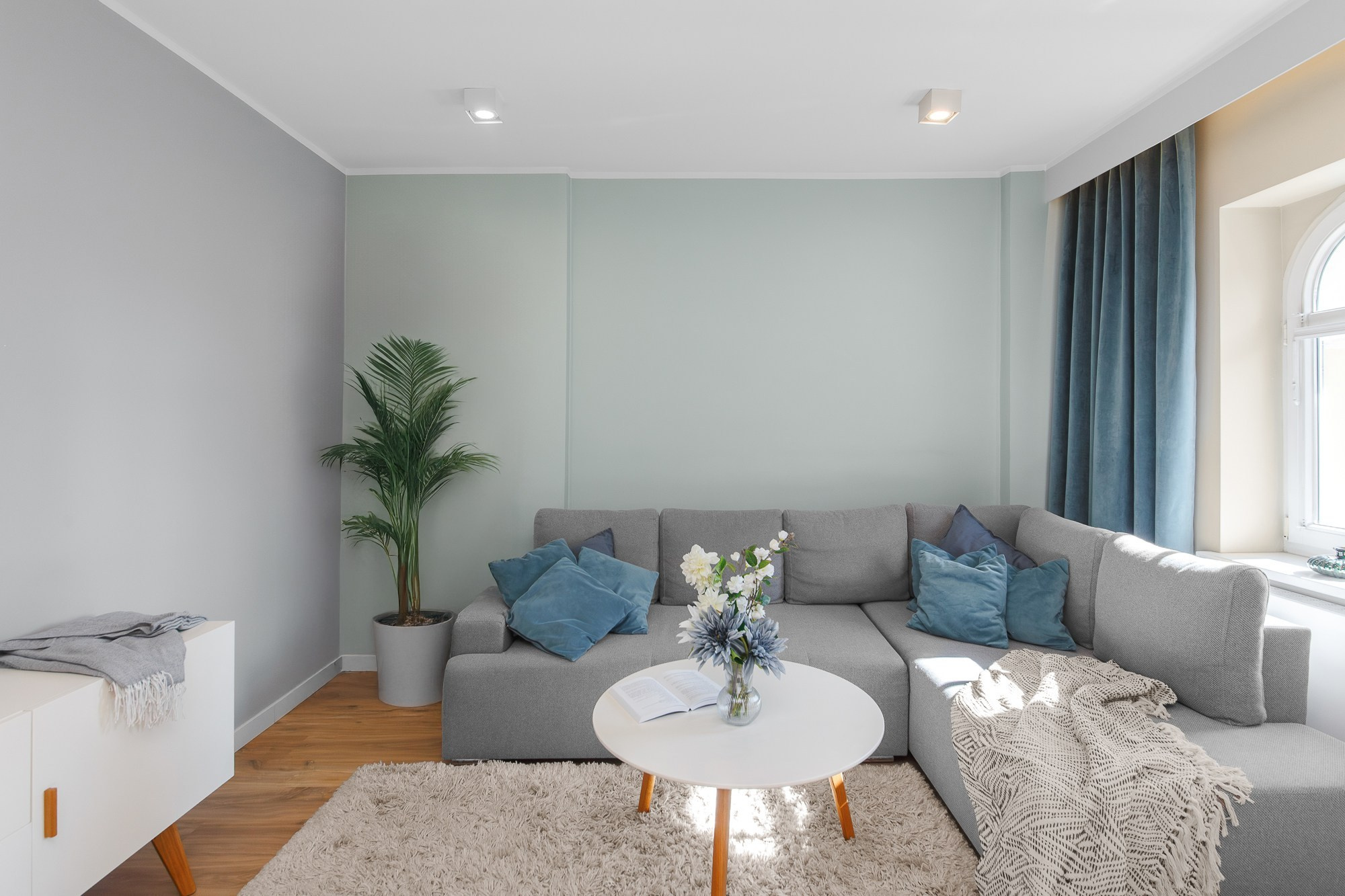 jasny salon w mieszkaniu fotografia wnętrz