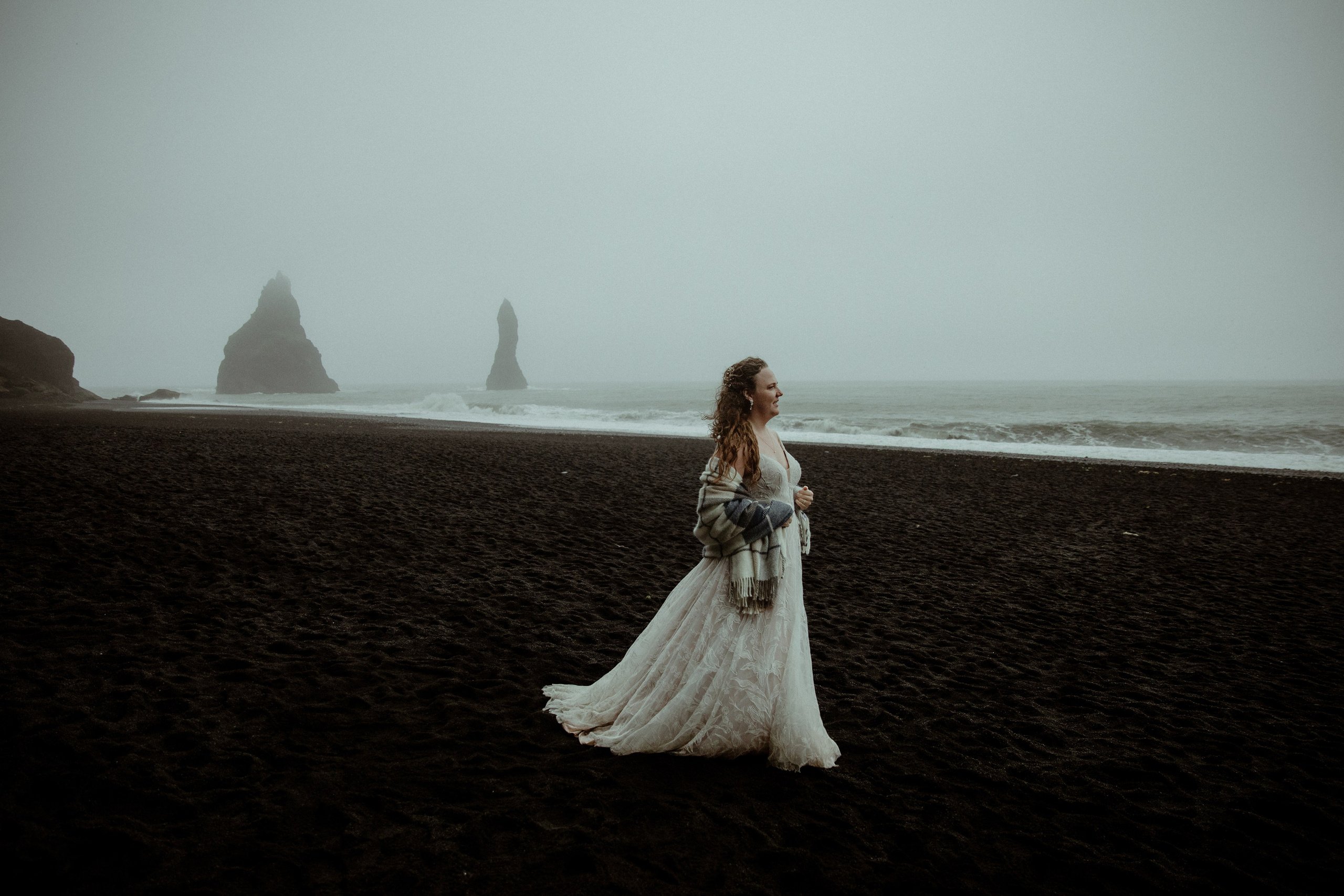 Iceland Elopement at Black Sand Beach. Iceland elopement photographer & videographer