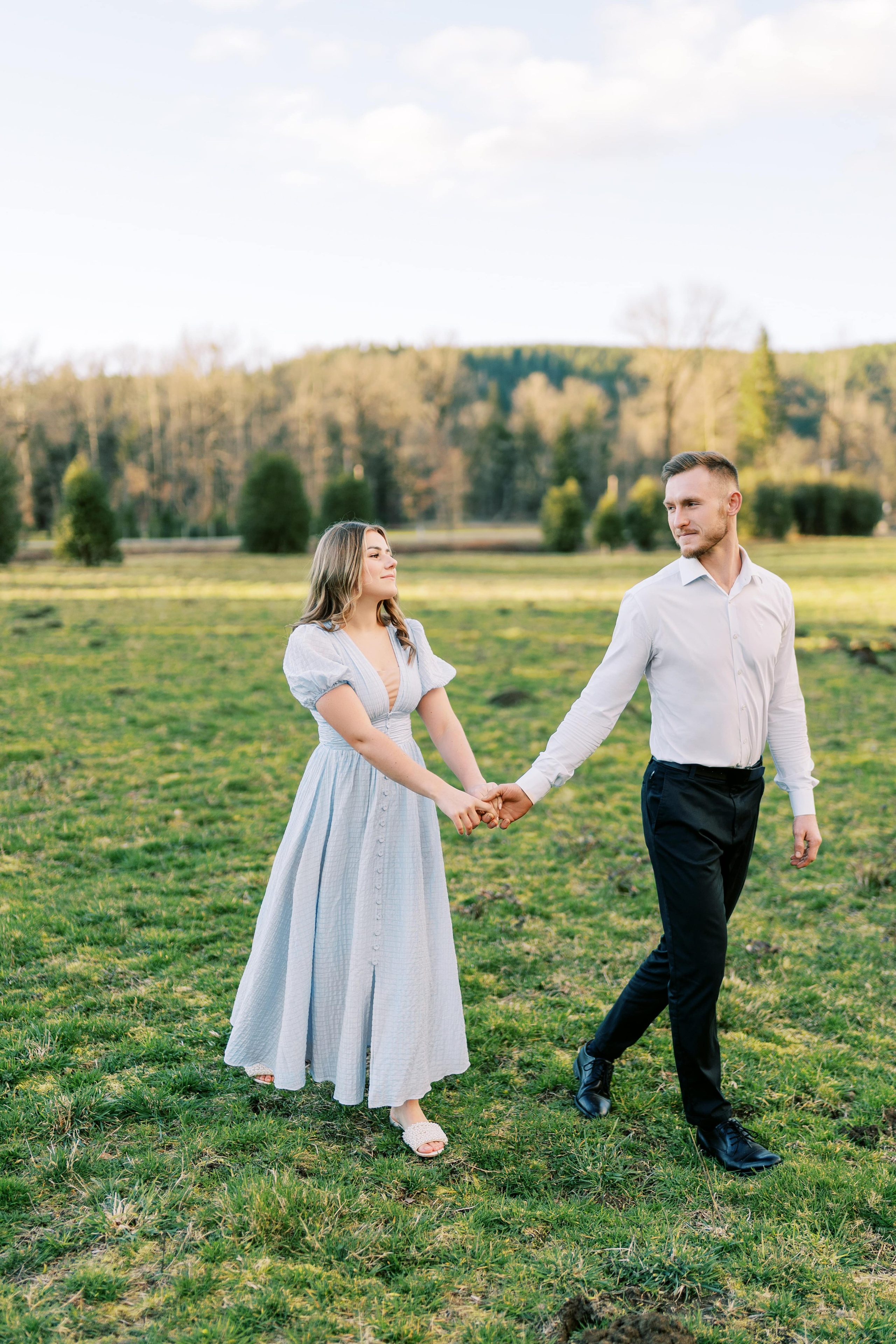 Engagement photo shoot/ Dmitry and Julia/ February 2024. North Bend, Washington. EVAN ARISTOV WEDDING PHOTOGRAPHY — Seattle Wedding Photographer