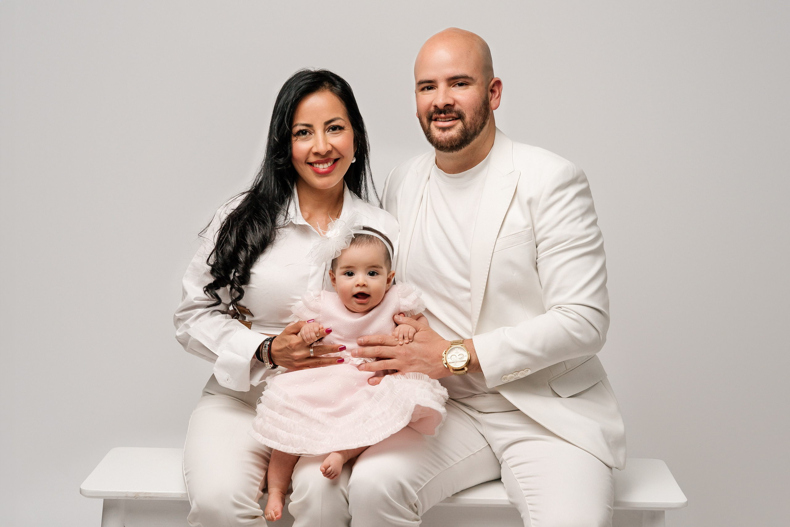 A studio milestone session for 5 months old baby Alejandra and her beautiful family❤️. Newborn and family photographer. Hills District. Sydney