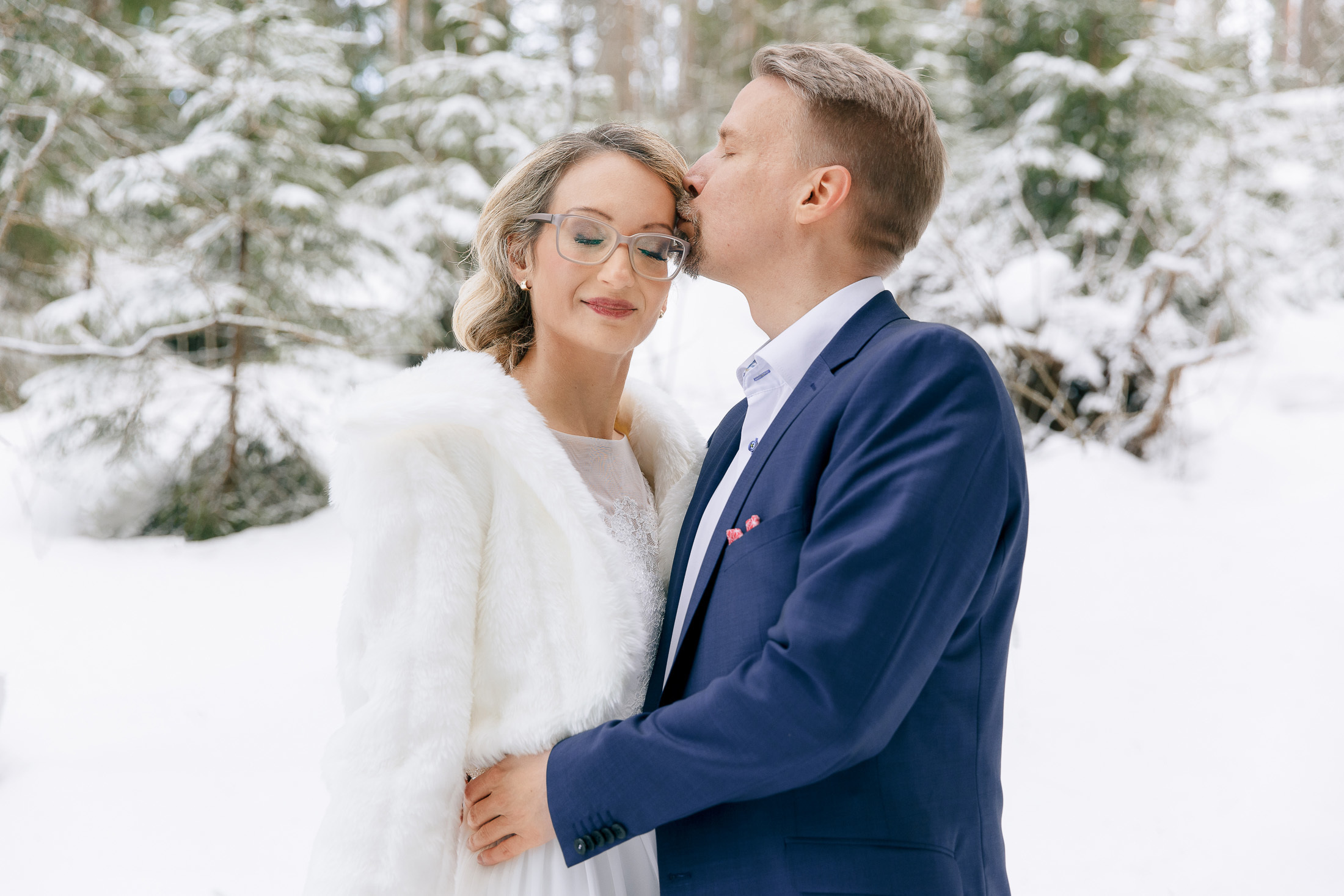 Talviset hääkuvat, hääkuvaus Nuuksiossa