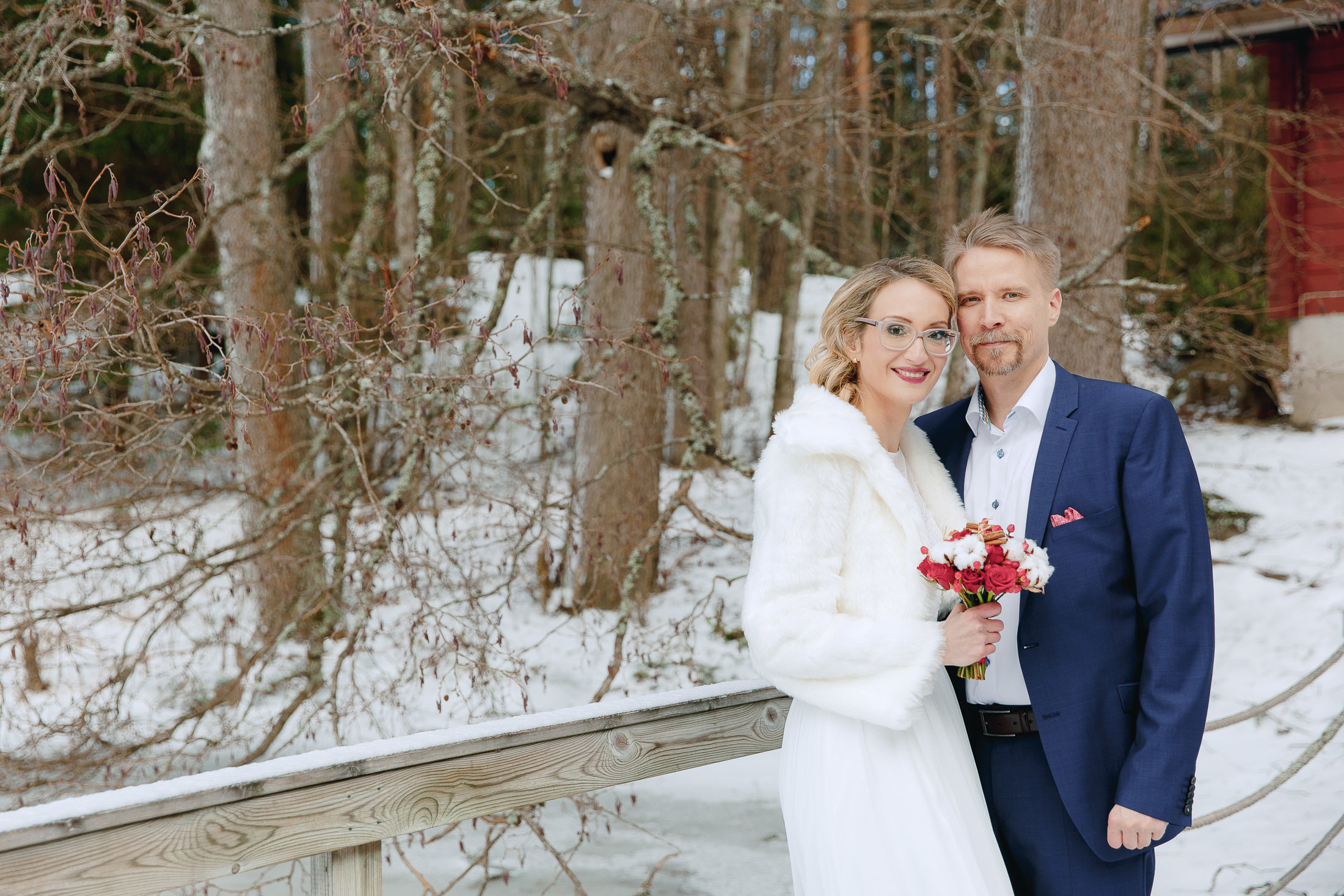 Talviset hääkuvat, hääkuvaus Nuuksiossa