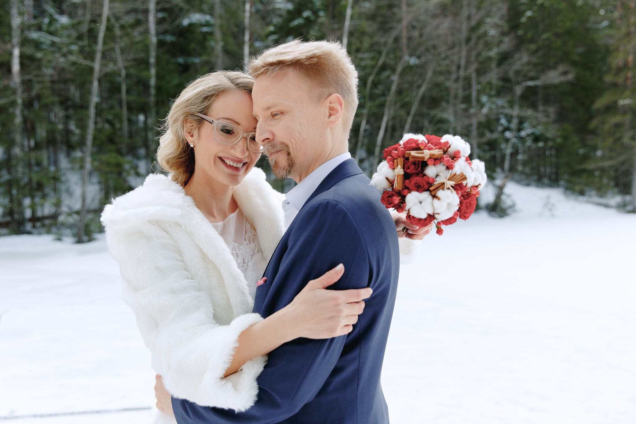 Talviset hääkuvat, hääkuvaus Nuuksiossa