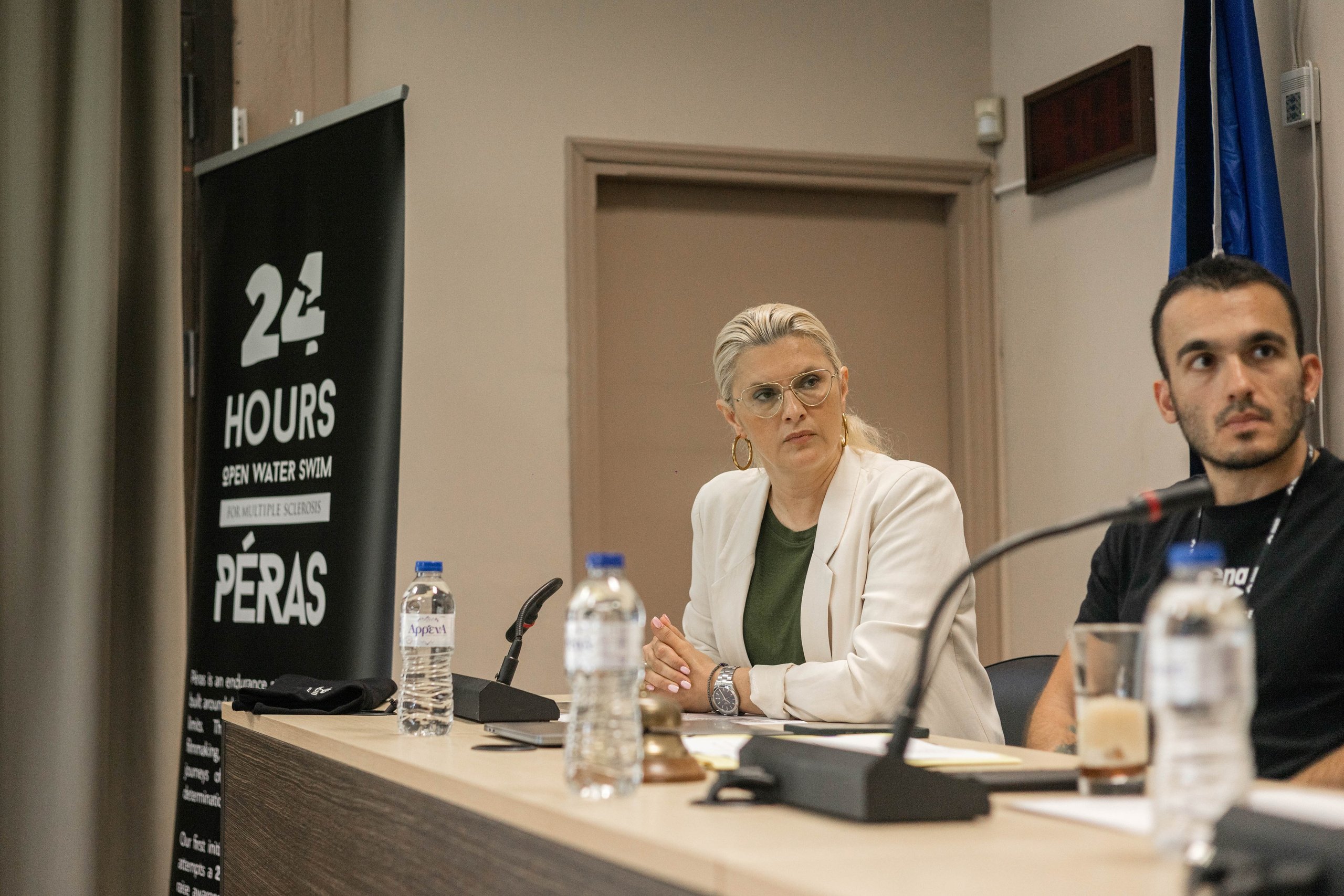 Speaker presenting during a business event