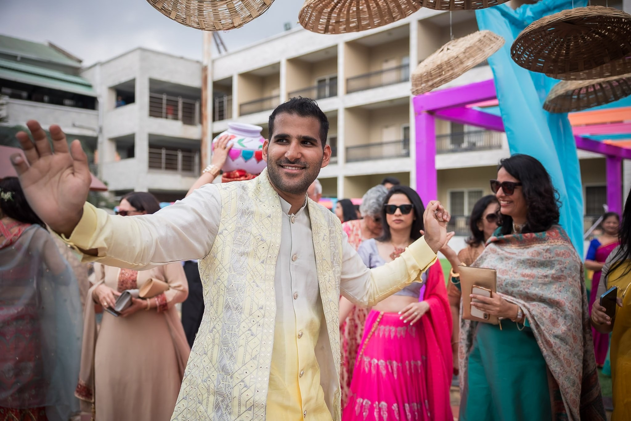 Explore the vibrant fusion of Punjabi and Chettinad cultures in this stunning destination wedding at Eagleton The Golf Resort, Bangalore. Ph