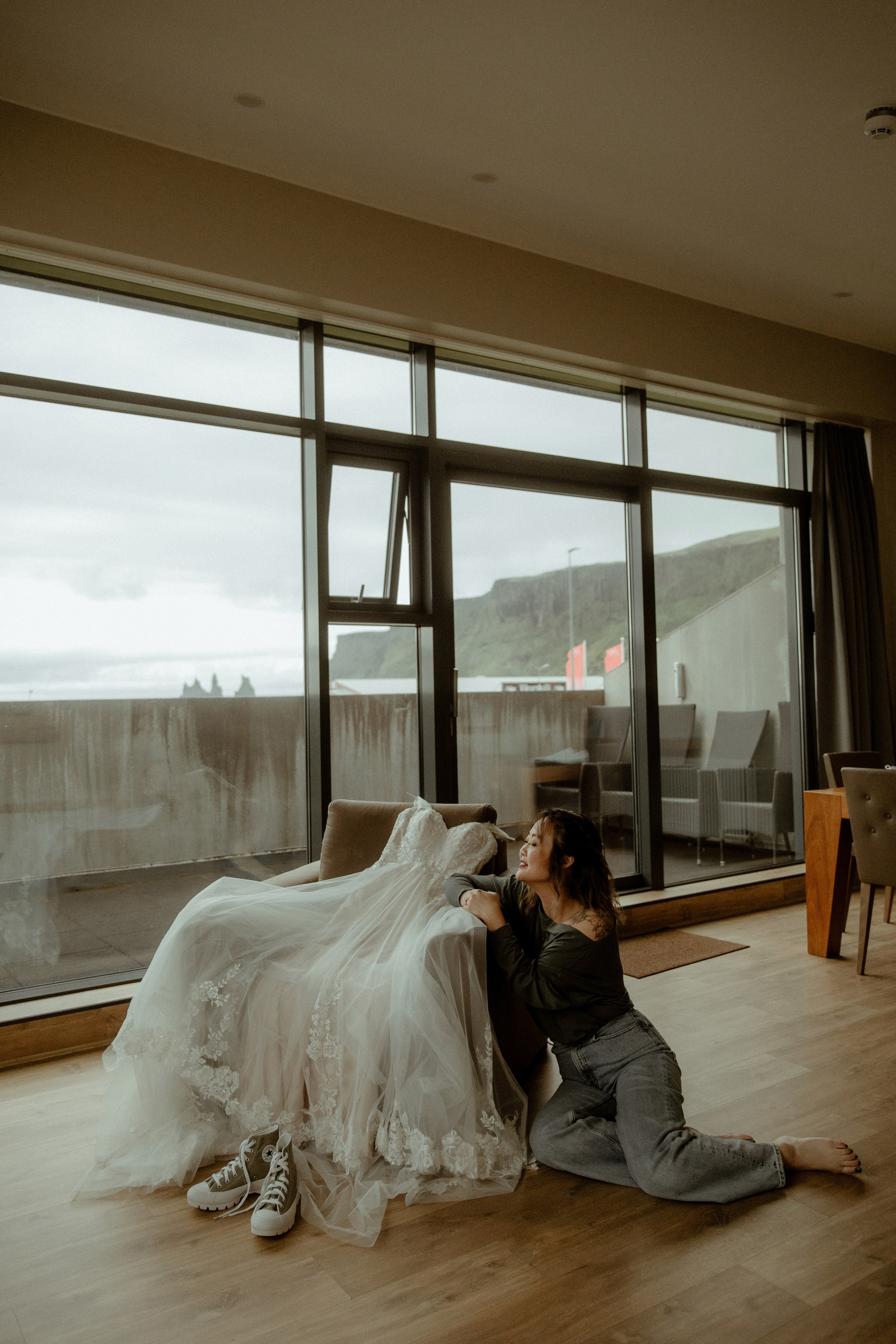 Elopement at Kvernufoss Waterfall. Iceland elopement photographer & videographer