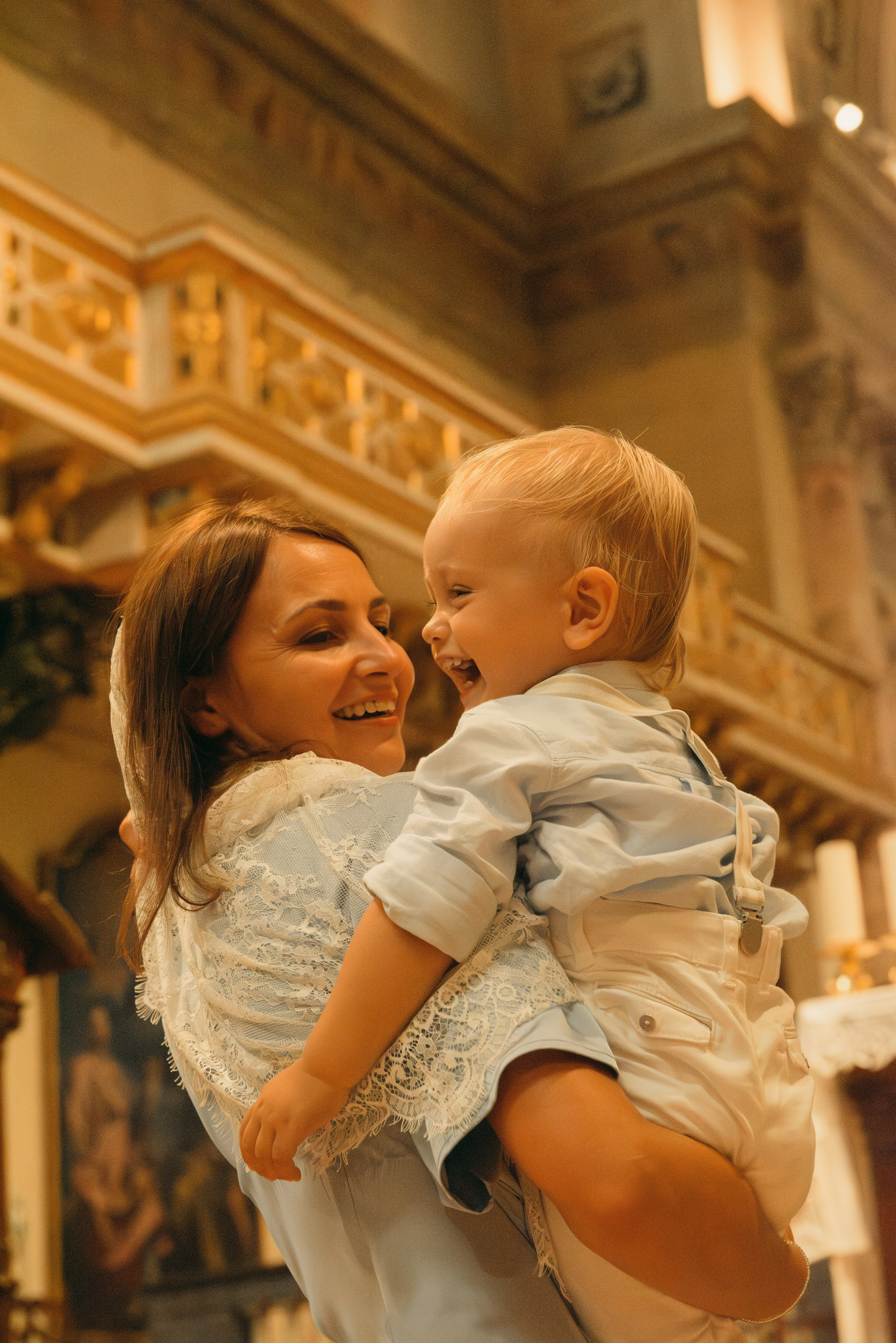 Baptism ceremony in Milan photo session. Portraits