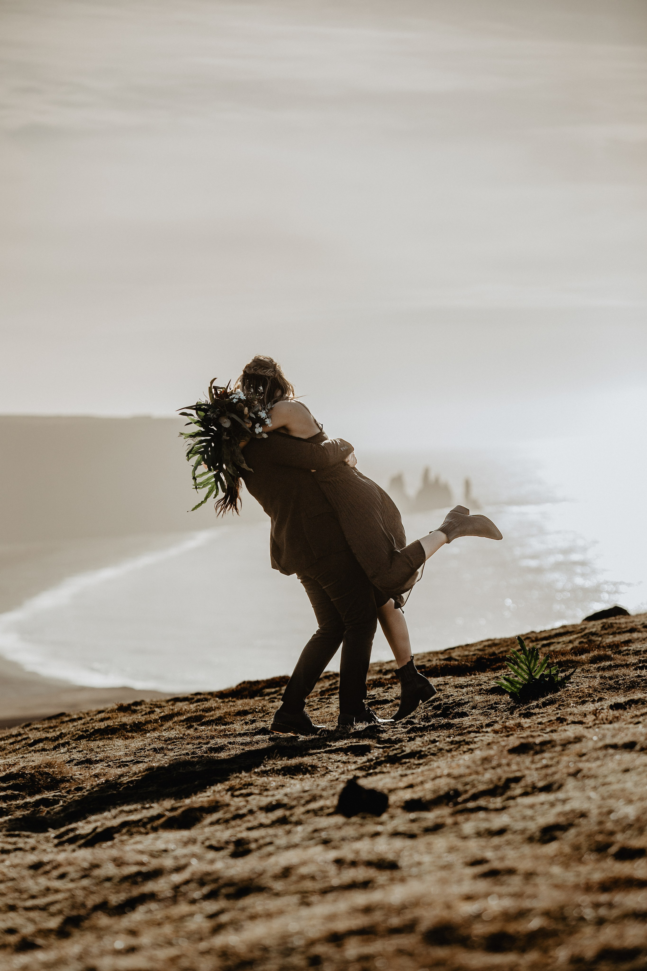 Same Sex Wedding at Iceland Black Sand Beach. Iceland elopement photographer & videographer
