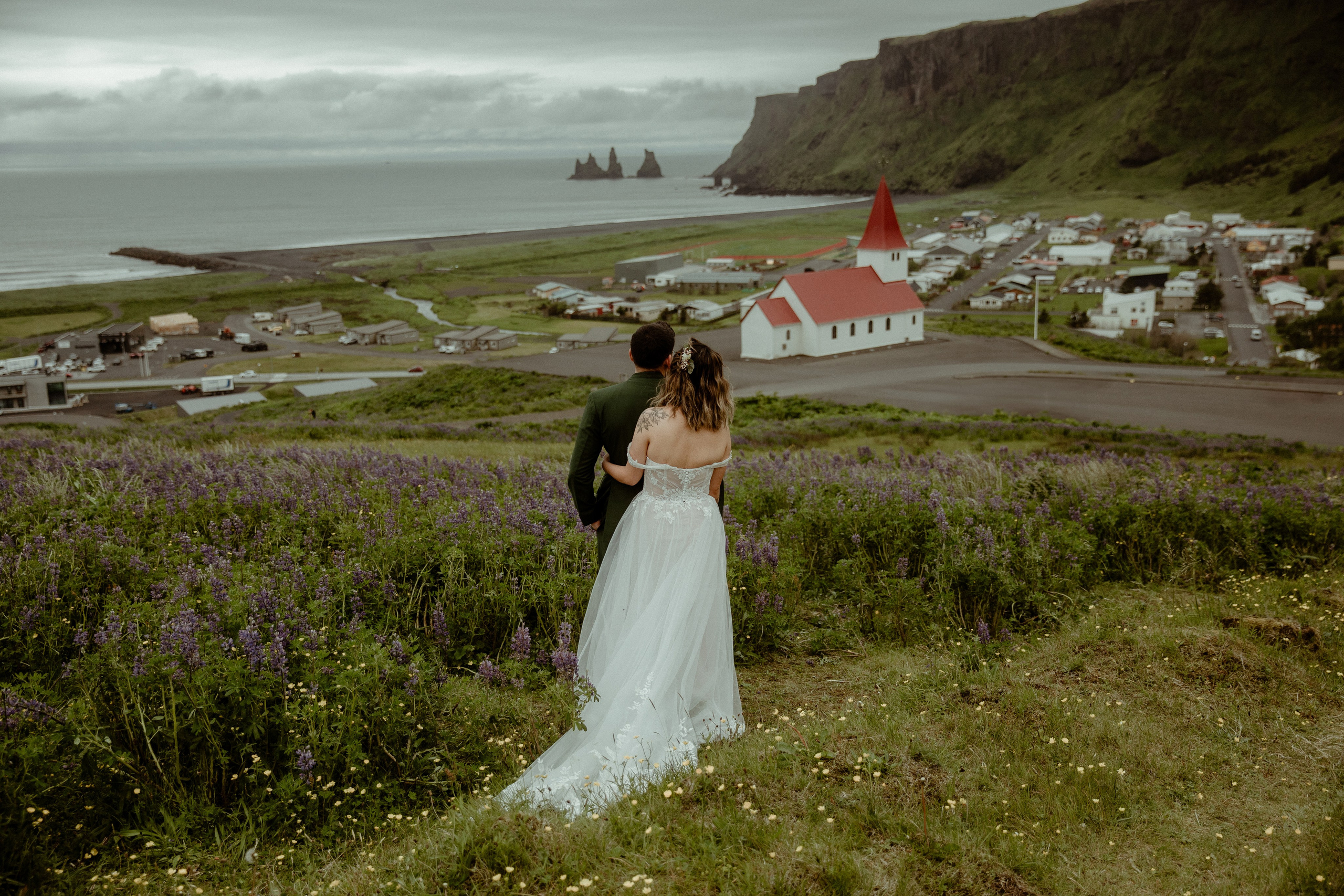 Elopement at Kvernufoss Waterfall. Iceland elopement photographer & videographer