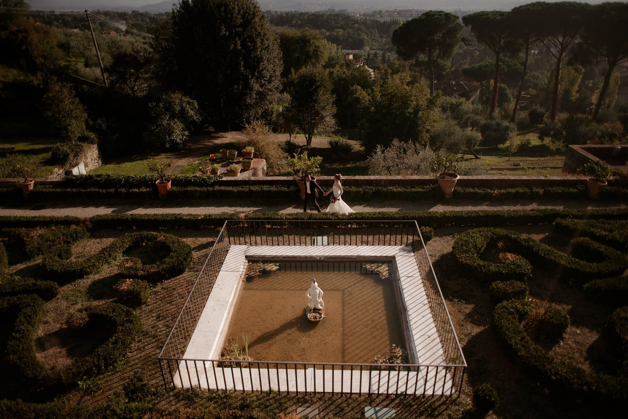 Wedding ceremony terrace panoramic view Florence Tuscany