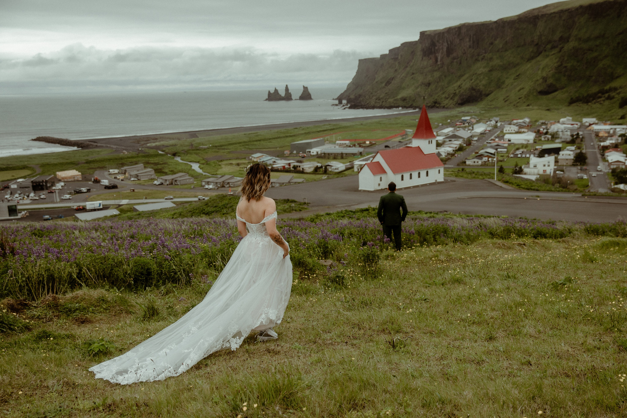 Elopement at Kvernufoss Waterfall. Iceland elopement photographer & videographer