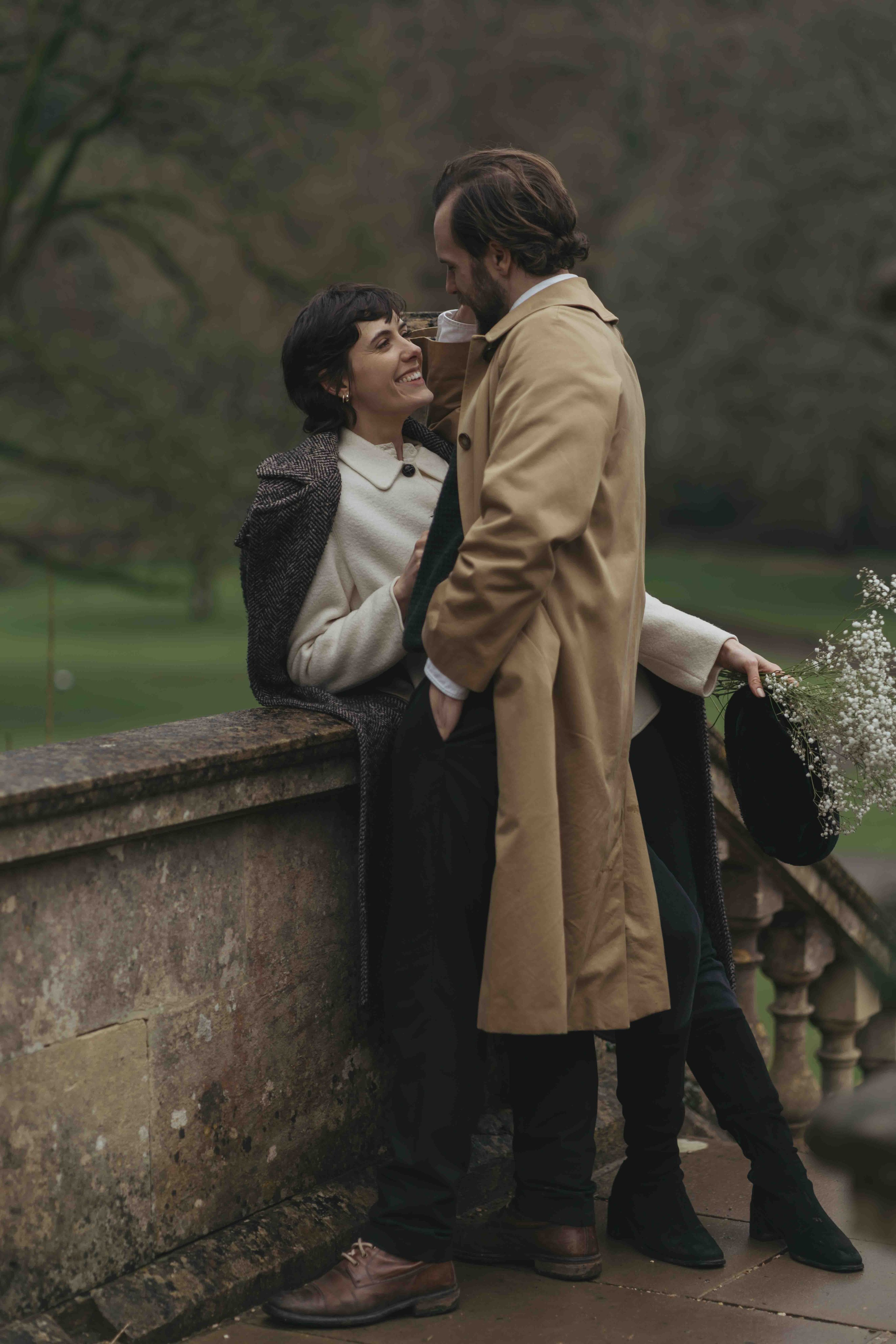 Rainy Engagement Photoshoot in Castle Combe, Cotswolds | Cinematic Love Story. London Wedding Photographer | Engagement & Proposal Photography by Natasha Ferreira