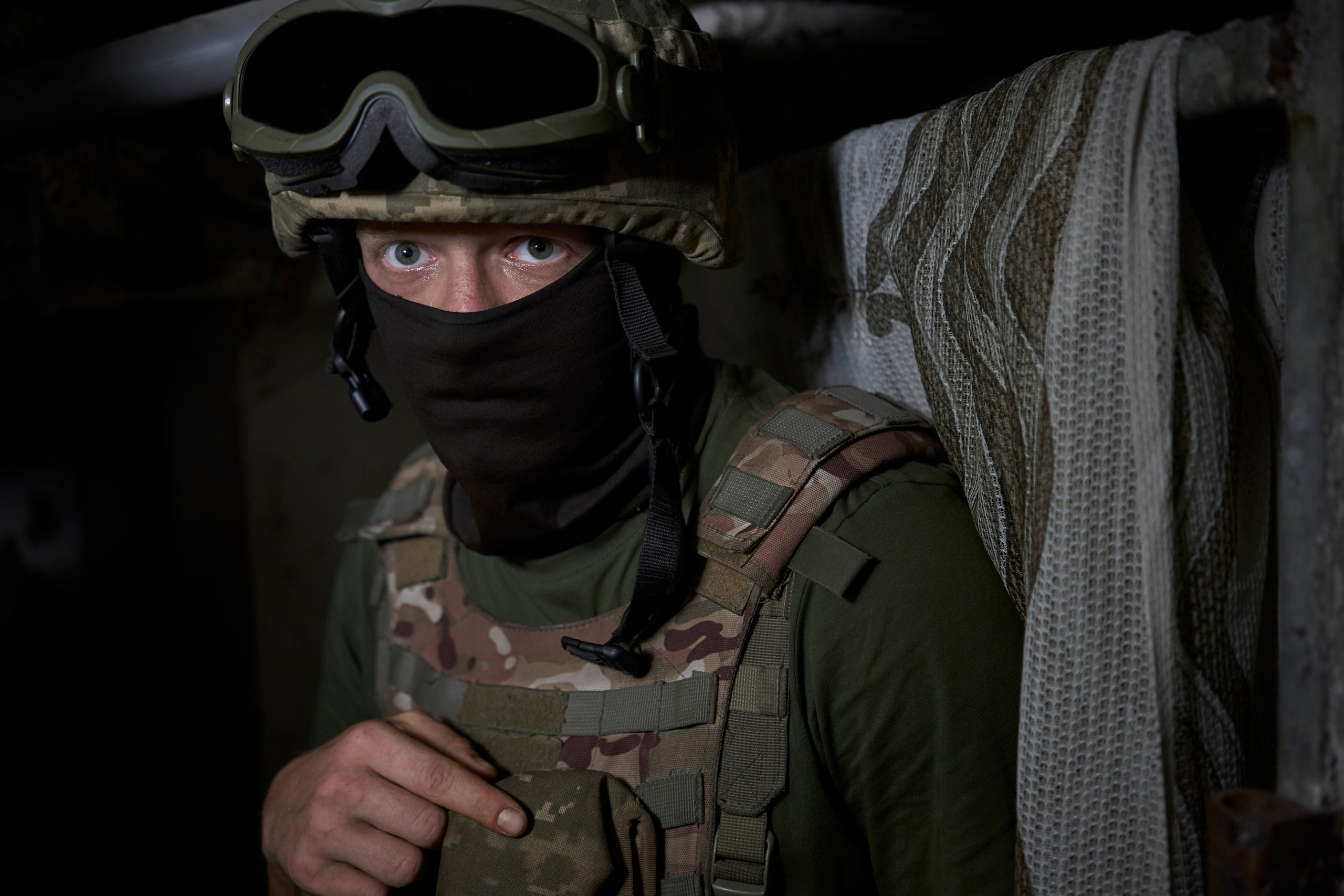 Soldier callsign "Fox" in the shelter.