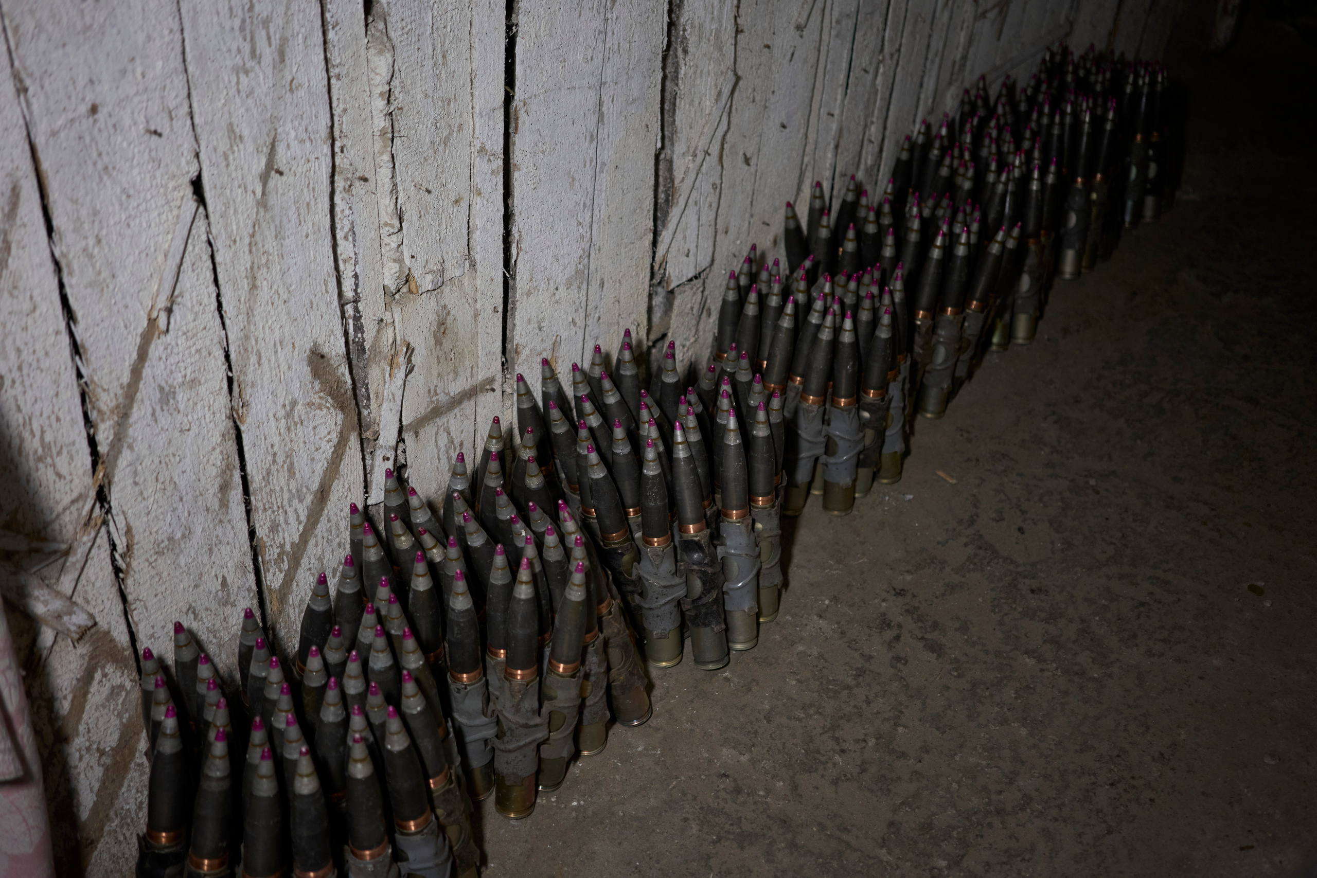 30mm ammunition in the soldiers' shelter.