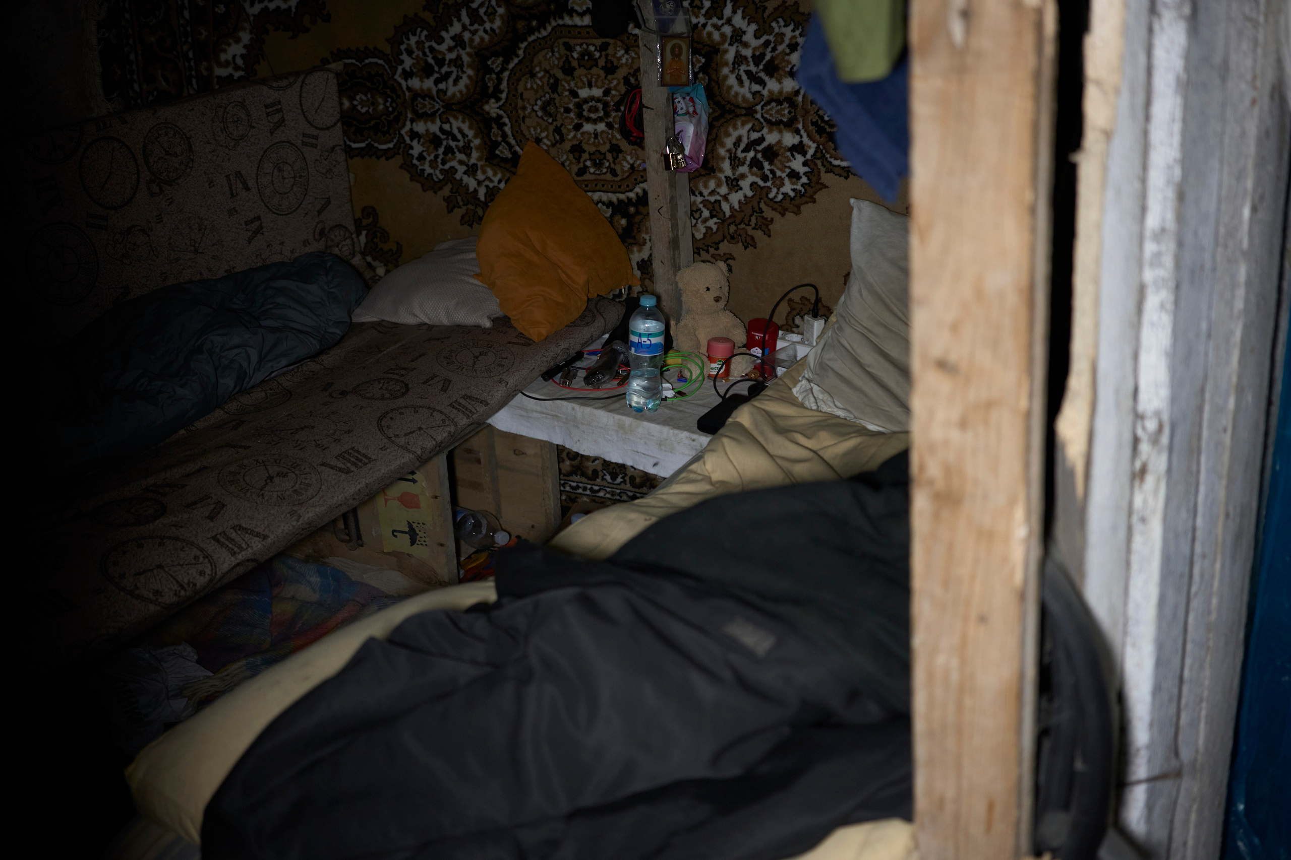 Sleeping area in the soldiers' shelter.