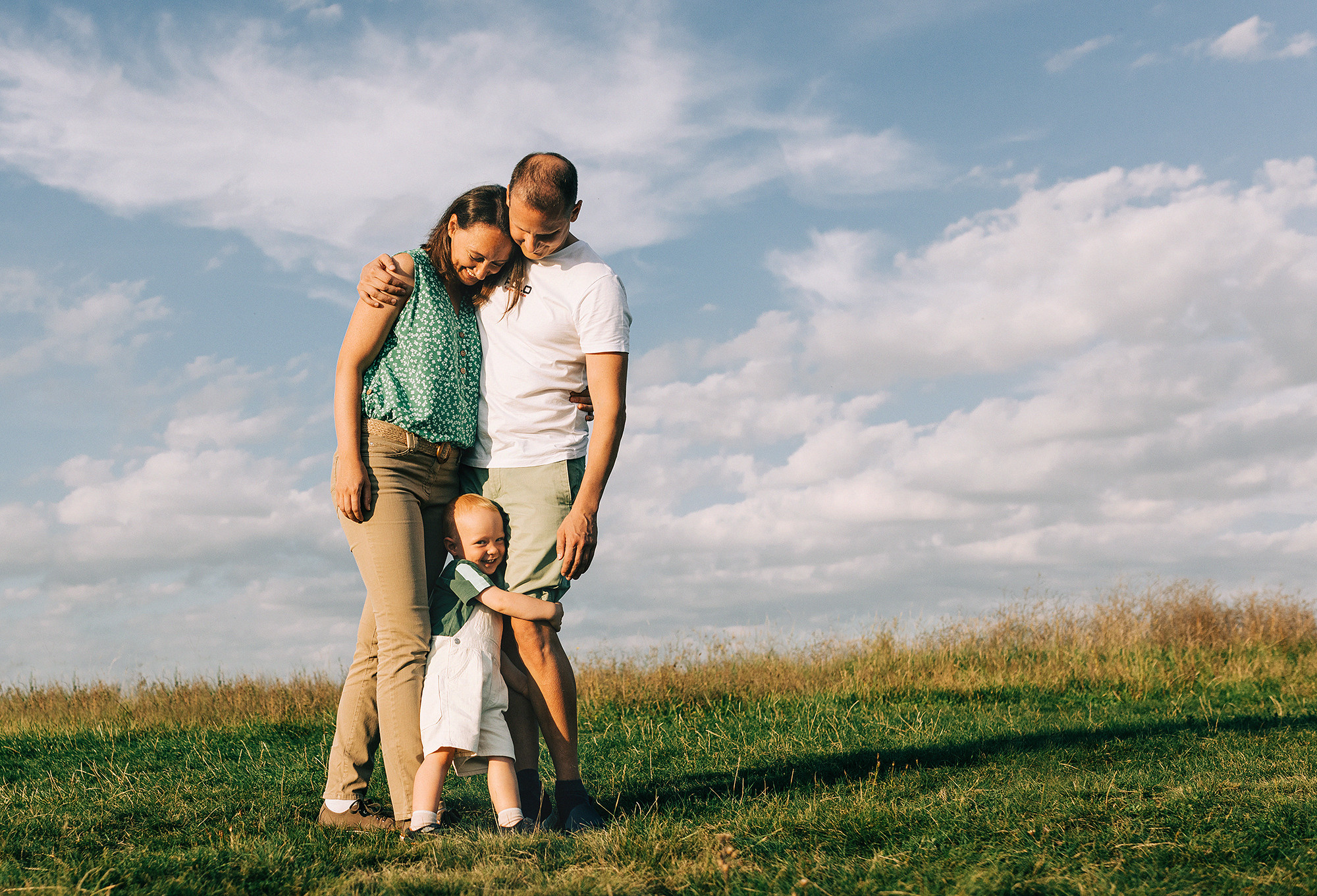Таня, Андрей и Павел на вечерней прогулке. Rodinný a svatební fotograf v Praze