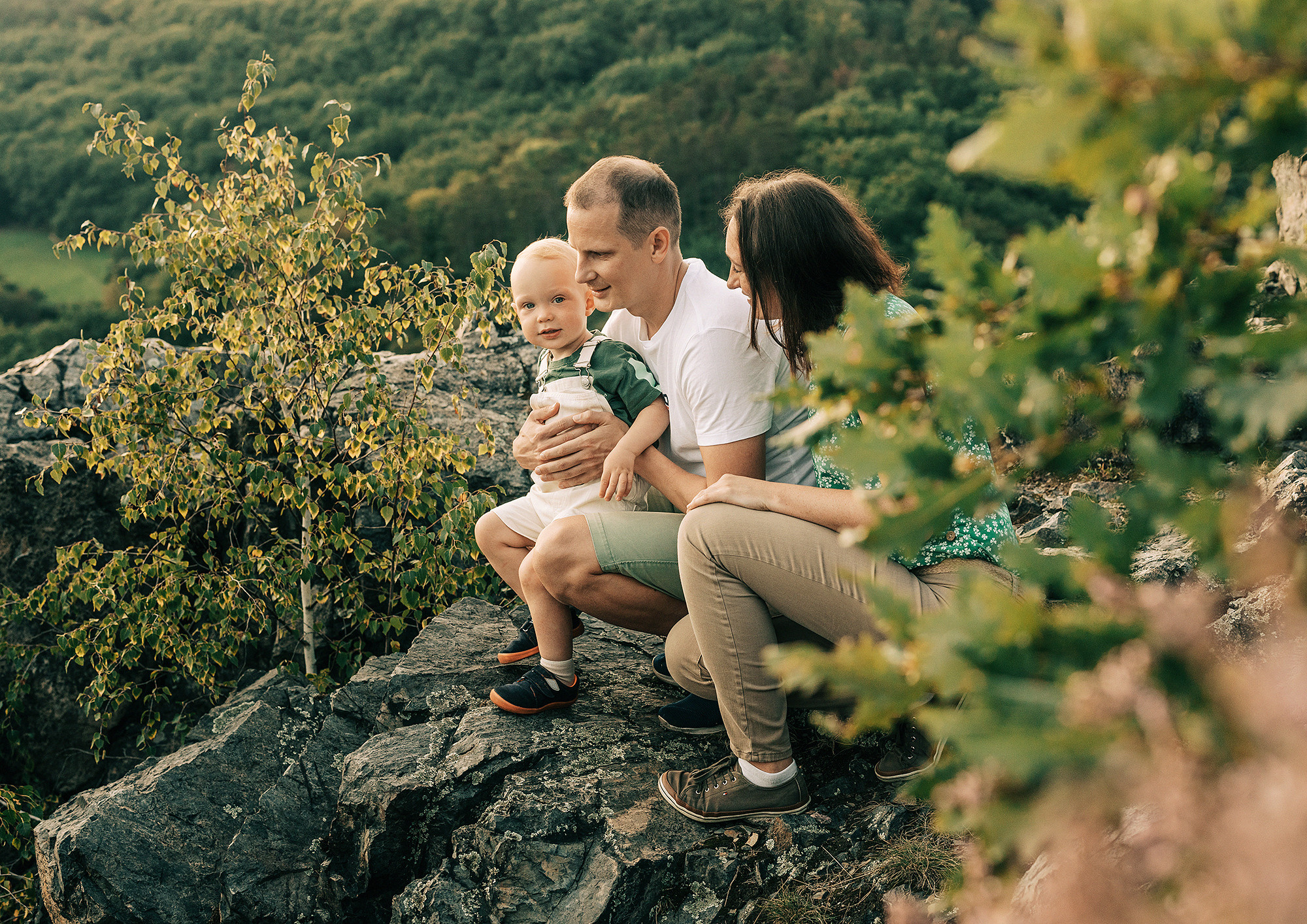 Таня, Андрей и Павел на вечерней прогулке. Rodinný a svatební fotograf v Praze
