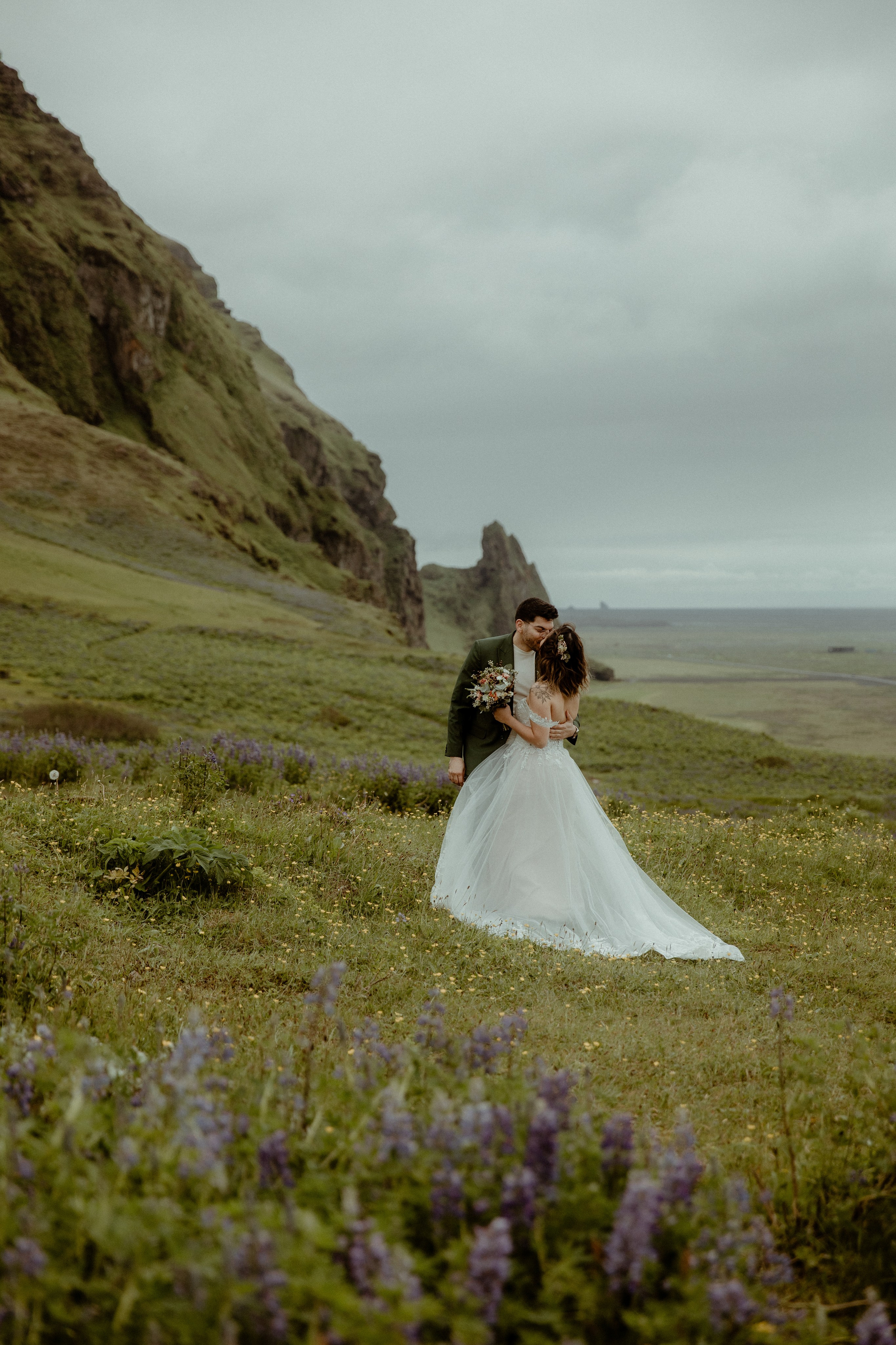 Elopement at Kvernufoss Waterfall. Iceland elopement photographer & videographer