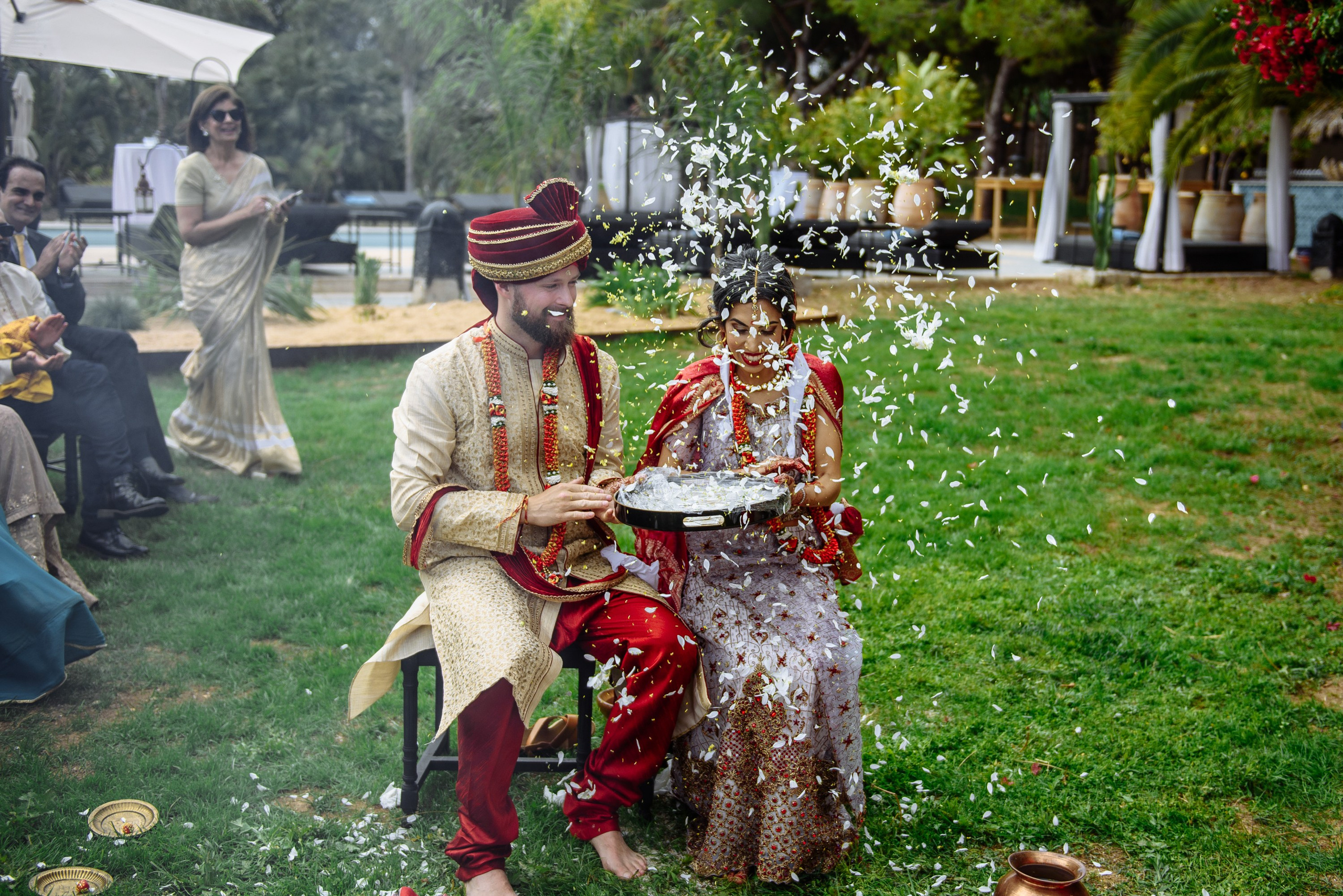 Elegancia Oriental. La Magia de una Boda India en La Gran Villa Rosa. Фотограф Екатерина Гасанова — фотосессии в Барселоне