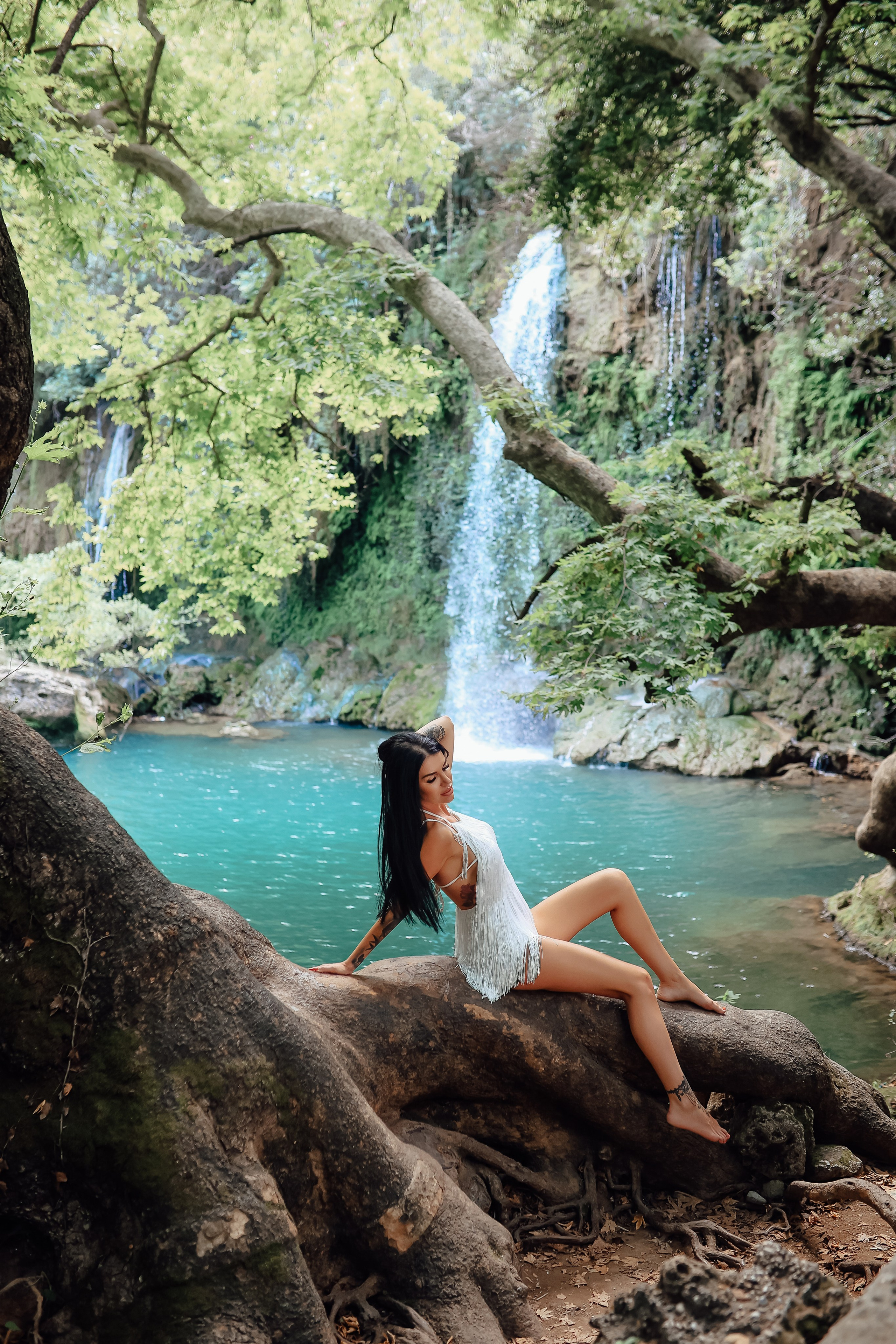 Photoshooting at Kurshunlu waterfall. Photographer in Turkey, Antalya, Kemer, Belek, Side, Kas, Fethiye