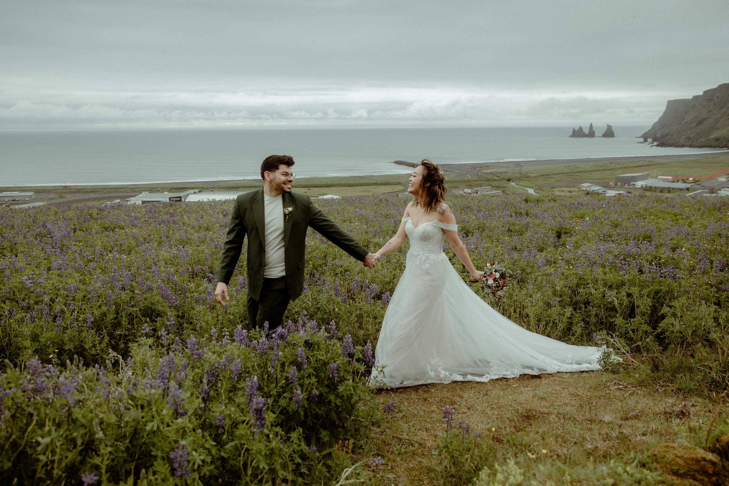 Elopement at Kvernufoss Waterfall. Iceland elopement photographer & videographer