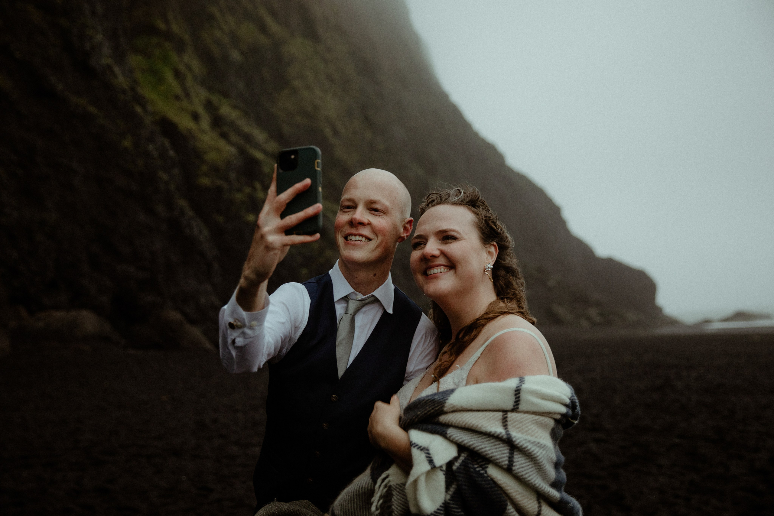 Iceland Elopement at Black Sand Beach. Iceland elopement photographer & videographer