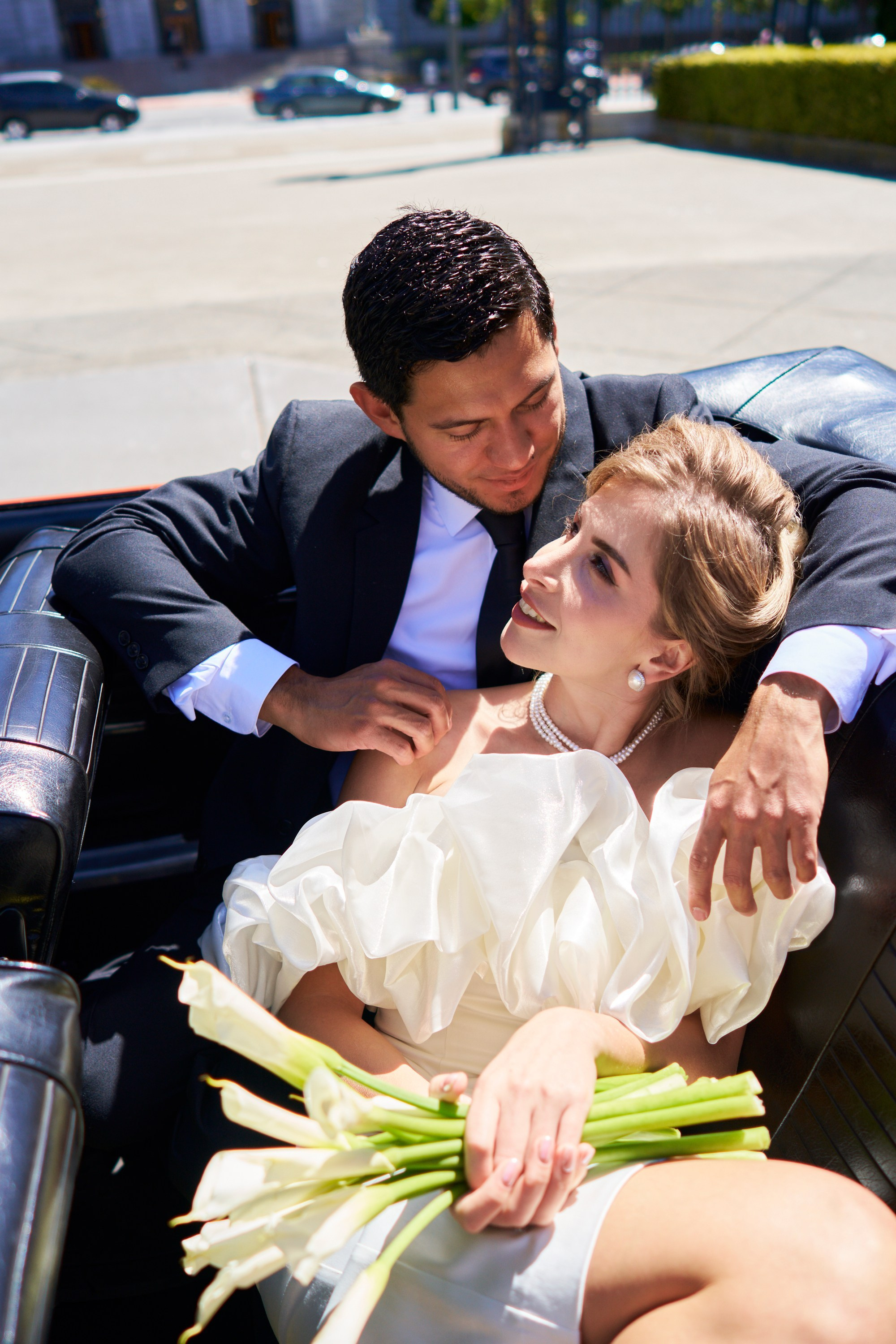San Francisco City Hall Wedding — Fashion-Inspired Editorial Photography with Retro Car. Bay Area Life | Event, Wedding & Commercial Photography Agency