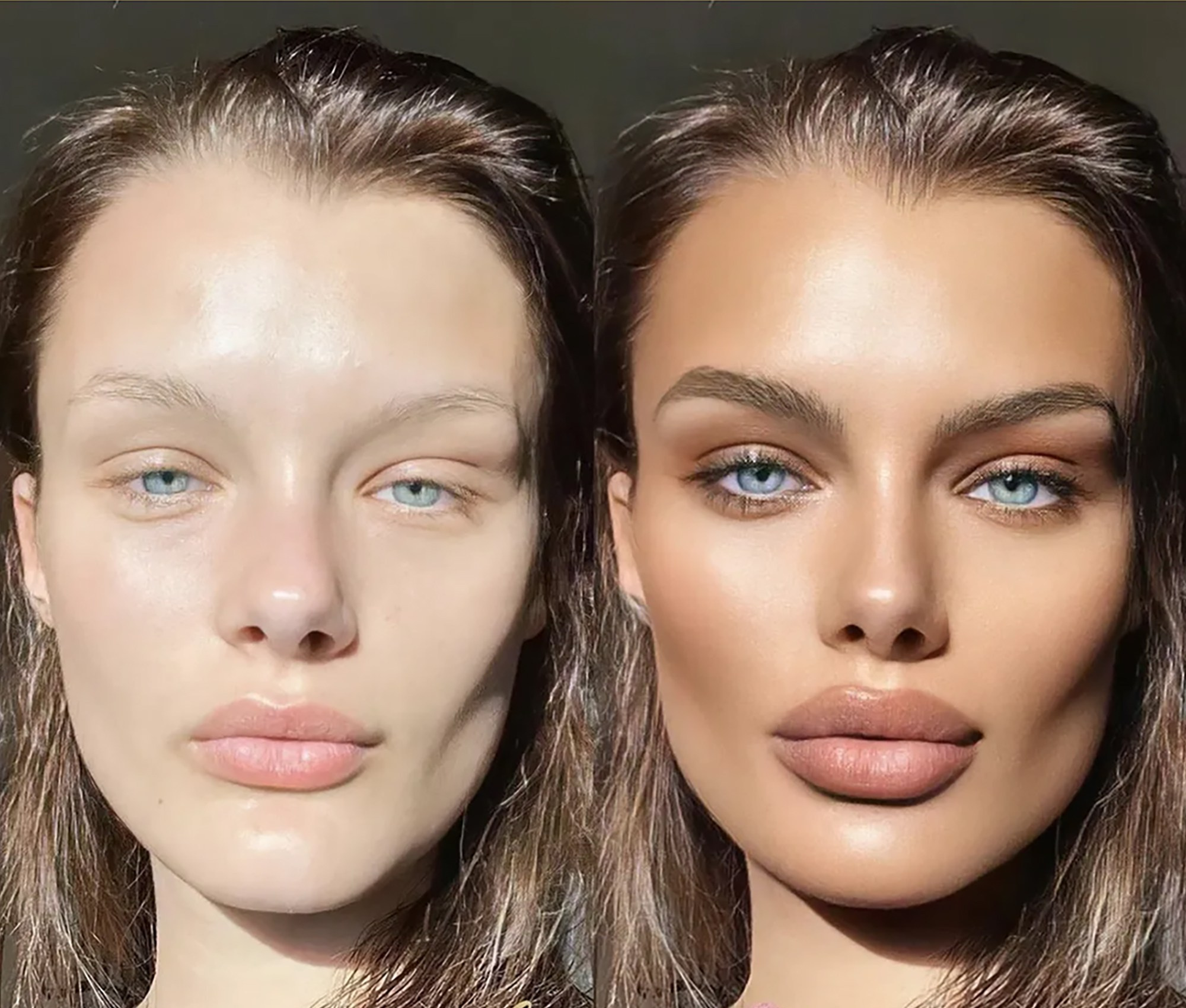 deep retouching of a woman's portrait