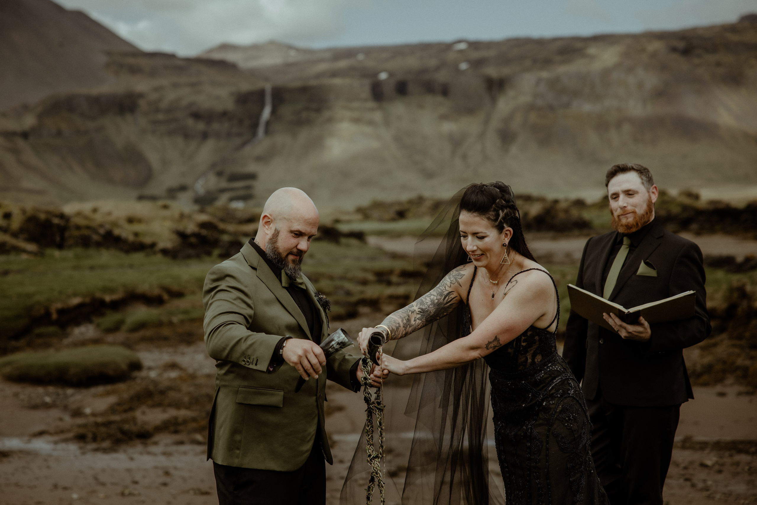 Viking inspired secret elopement in Iceland — wedding in Budir. Iceland elopement photographer & videographer