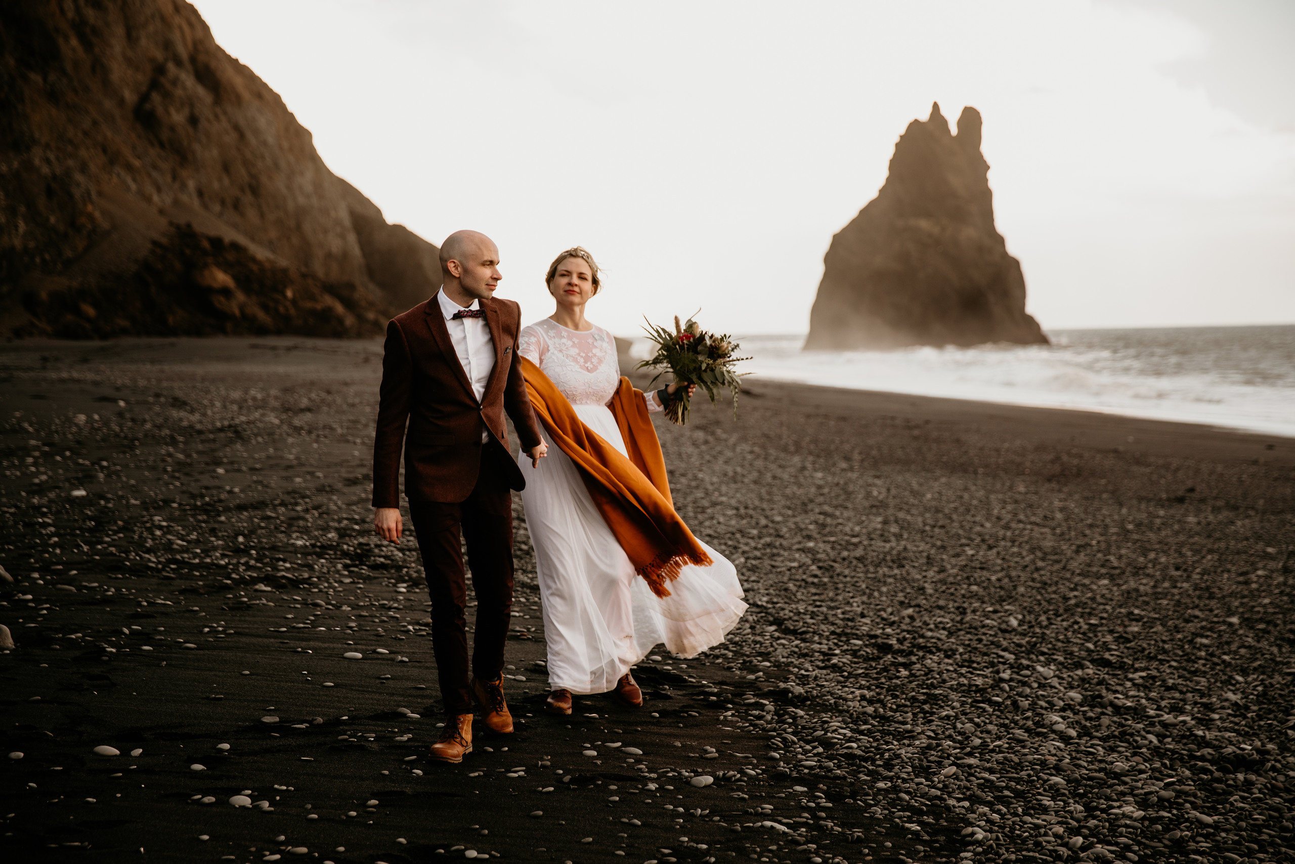 Covid Elopement in South Iceland. Iceland elopement photographer & videographer