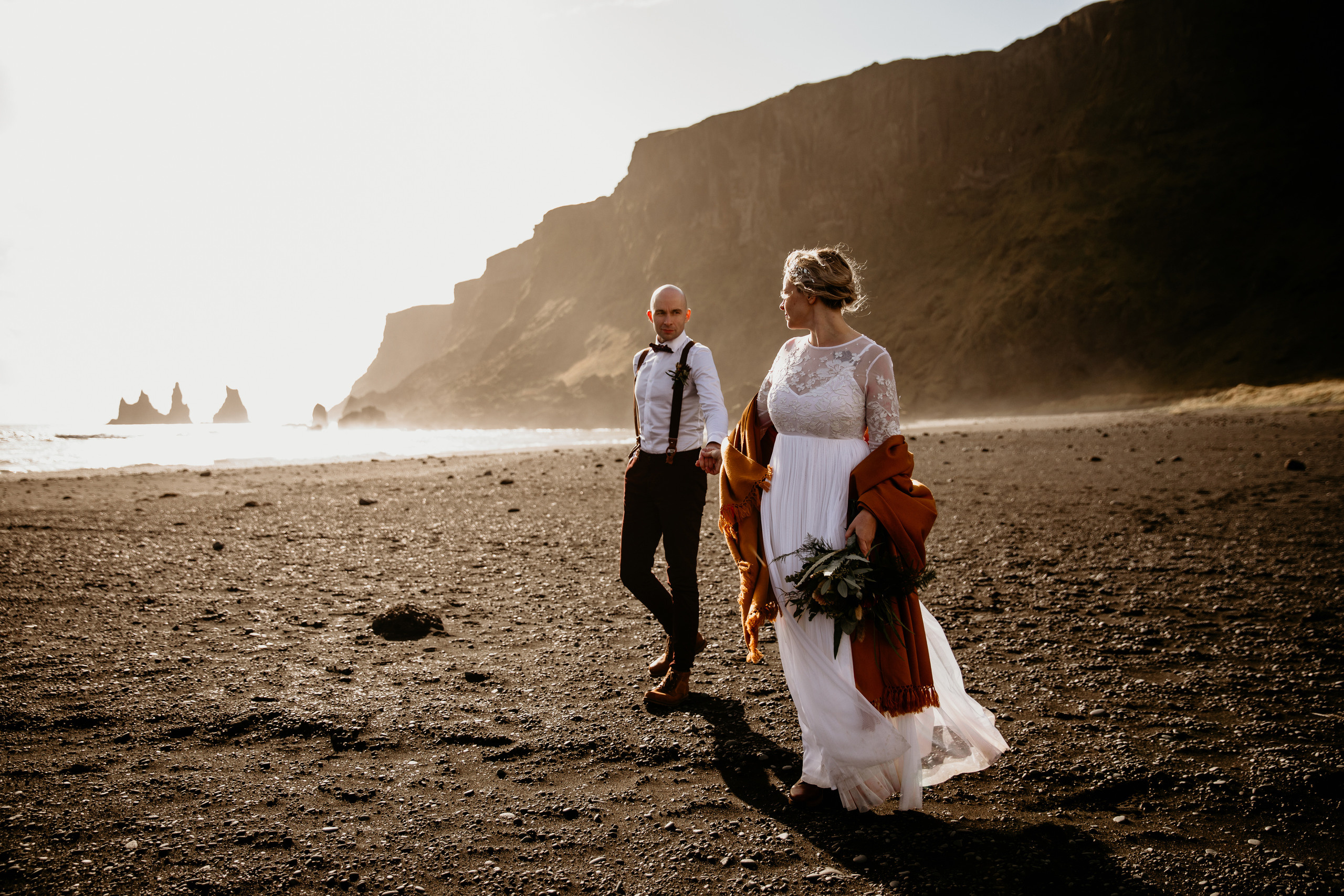 Covid Elopement in South Iceland. Iceland elopement photographer & videographer