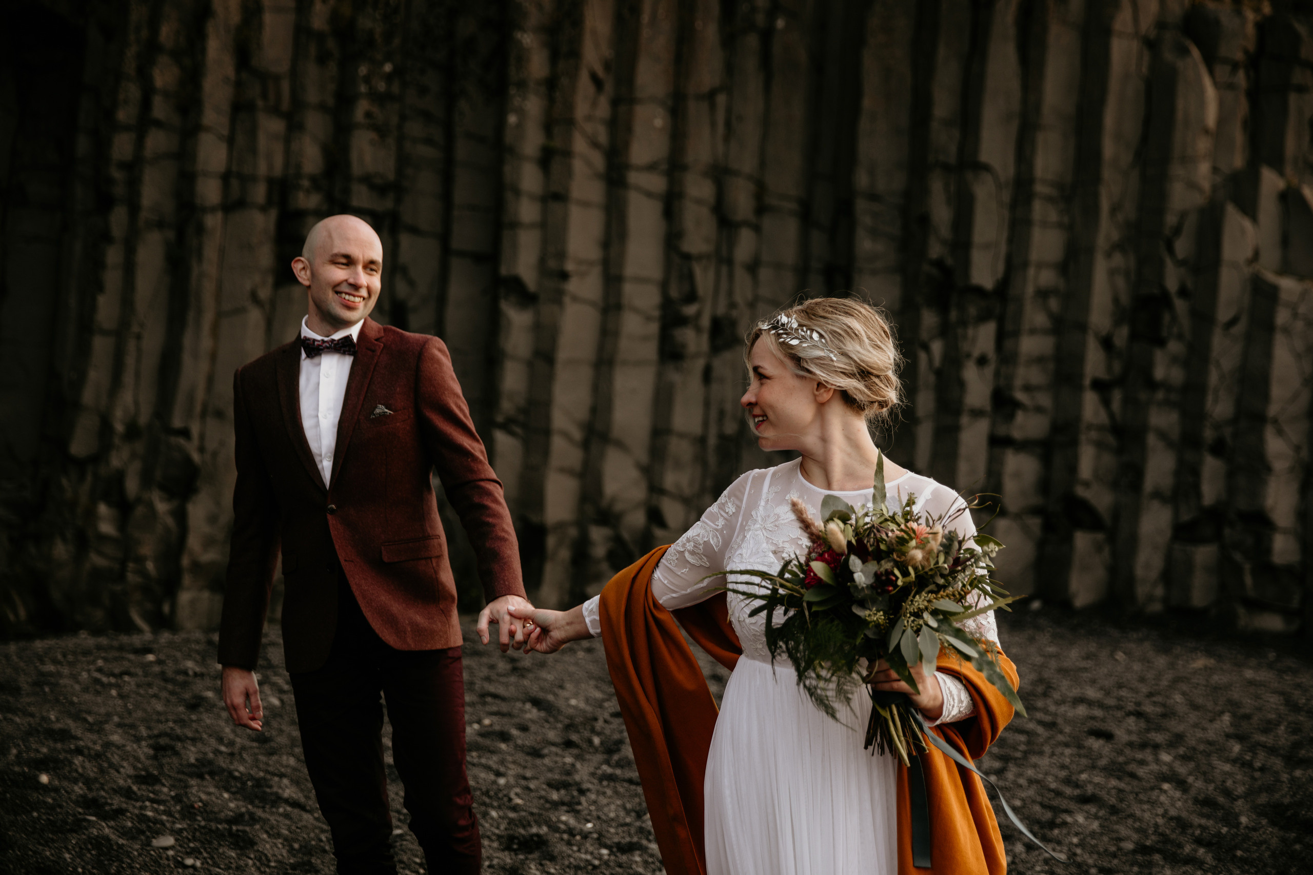 Covid Elopement in South Iceland. Iceland elopement photographer & videographer
