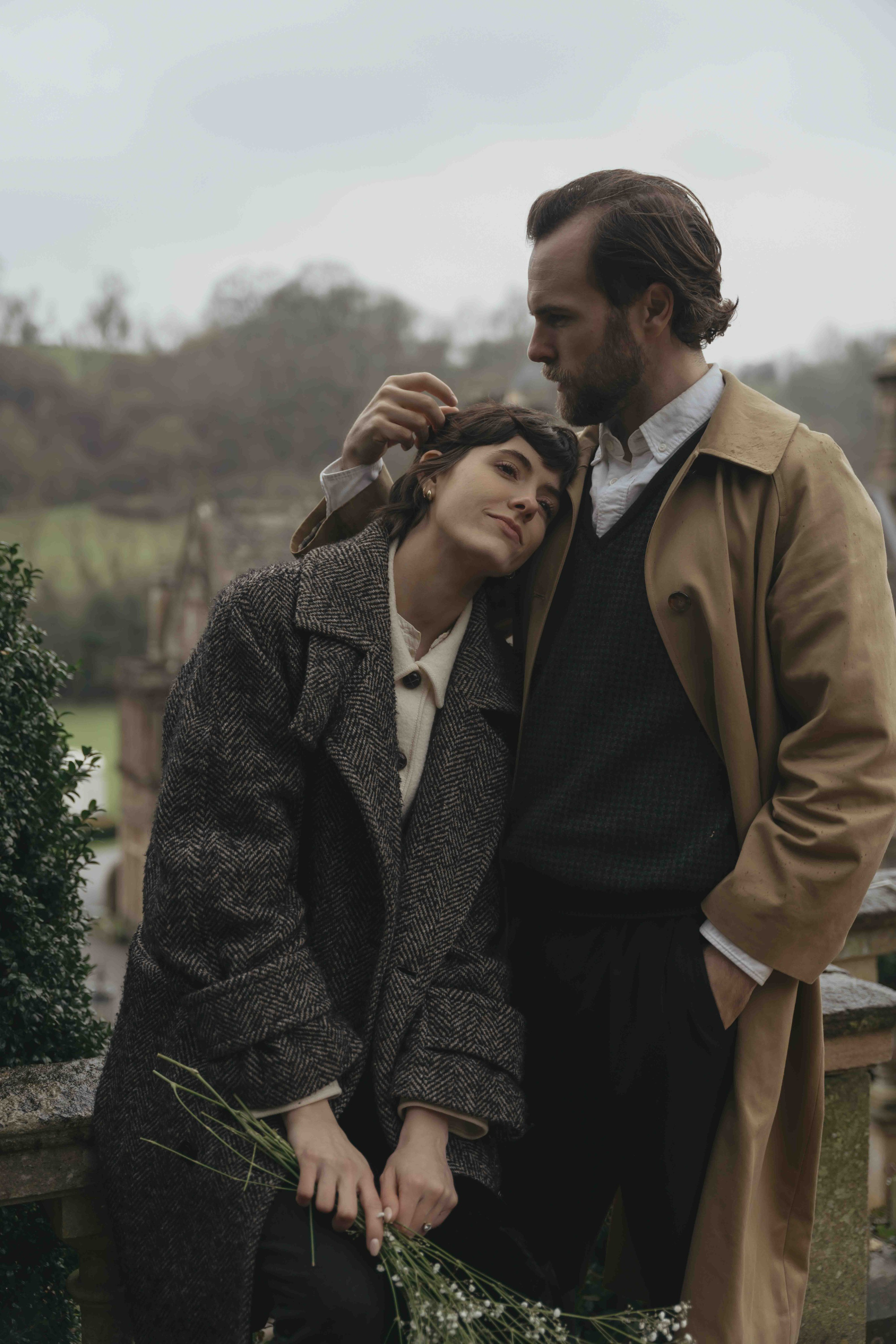 Rainy Engagement Photoshoot in Castle Combe, Cotswolds | Cinematic Love Story. London Wedding Photographer | Engagement & Proposal Photography by Natasha Ferreira