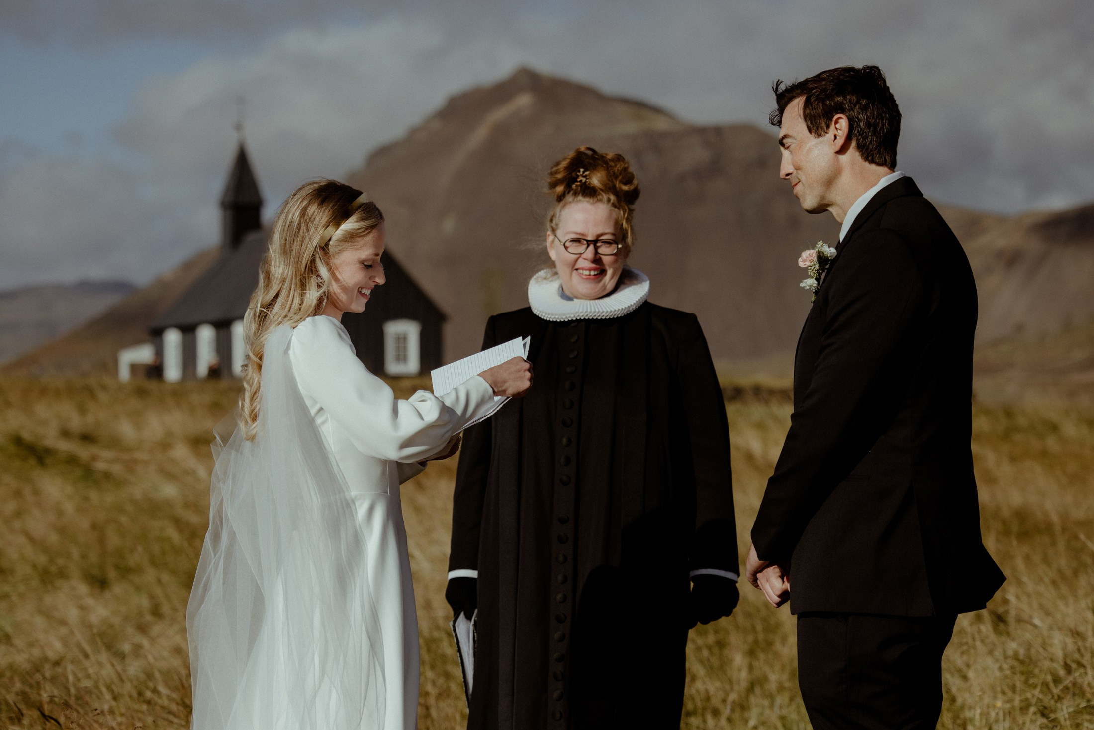 Iceland elopement at Budir Black Church | Snæfellsnes wedding by Iceland elopement photographer & videographer. Iceland elopement photographer & videographer