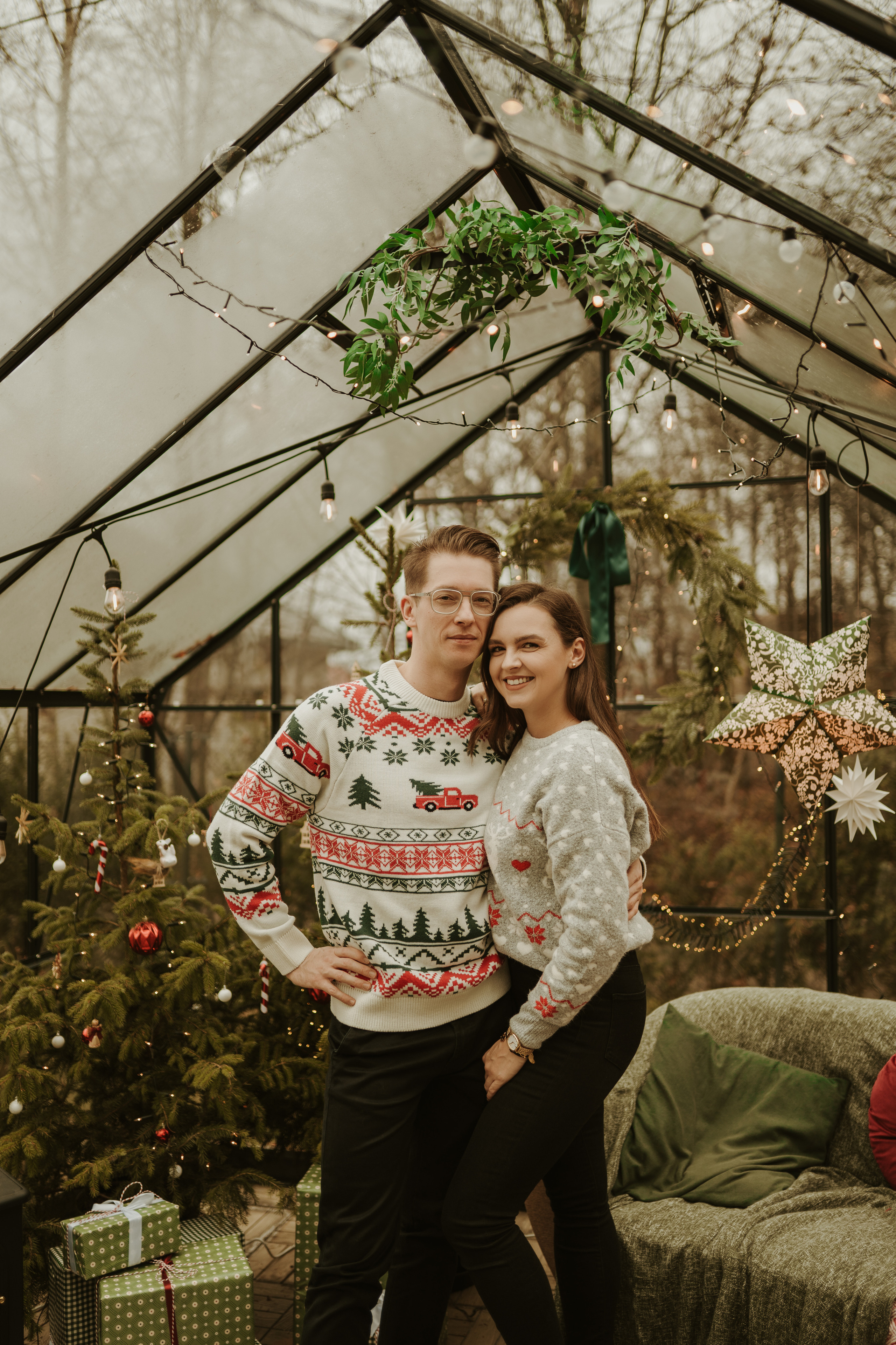 Świąteczna sesja w szklarni. Karkowskafoto - fotografia miłości