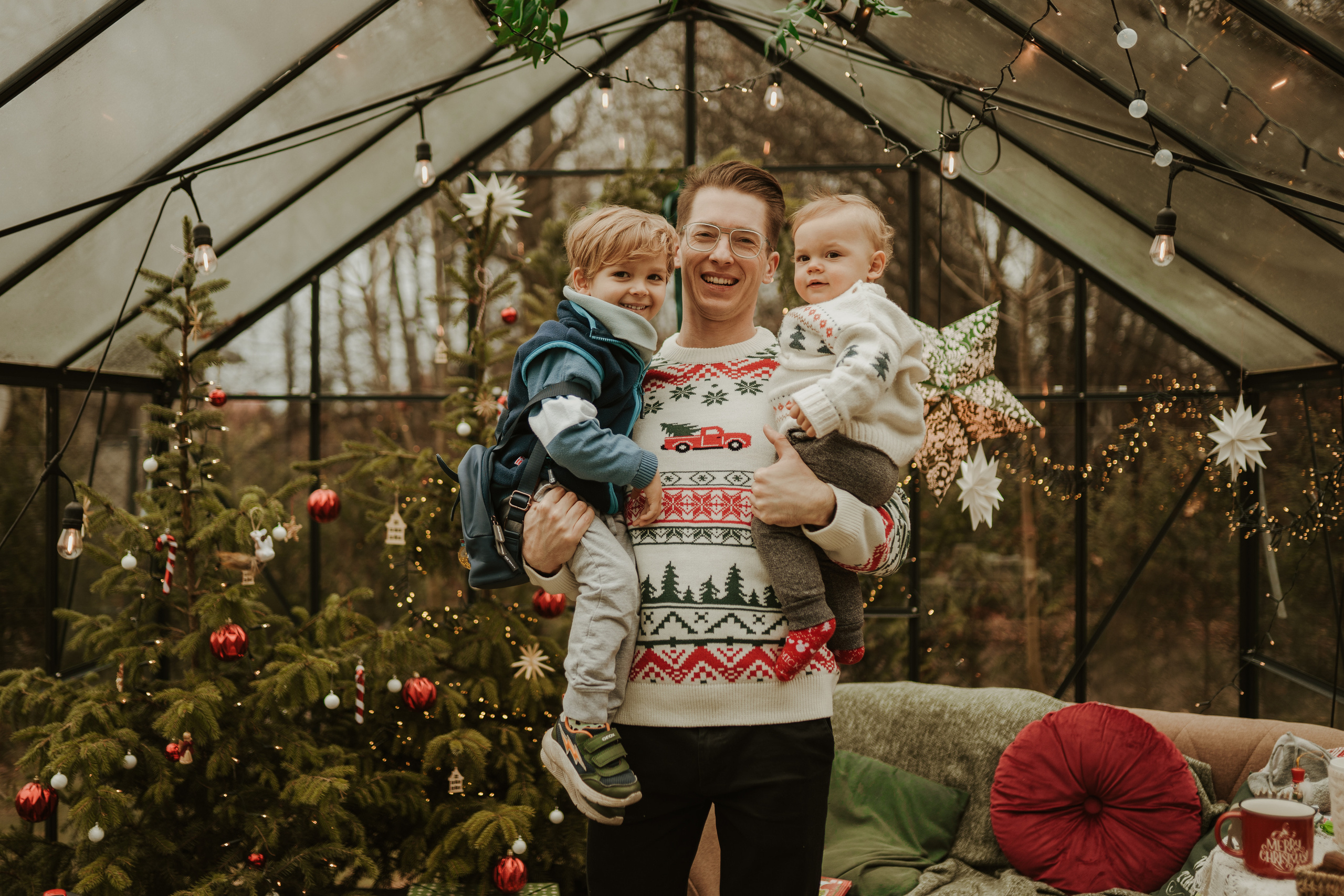 Świąteczna sesja w szklarni. Karkowskafoto - fotografia miłości