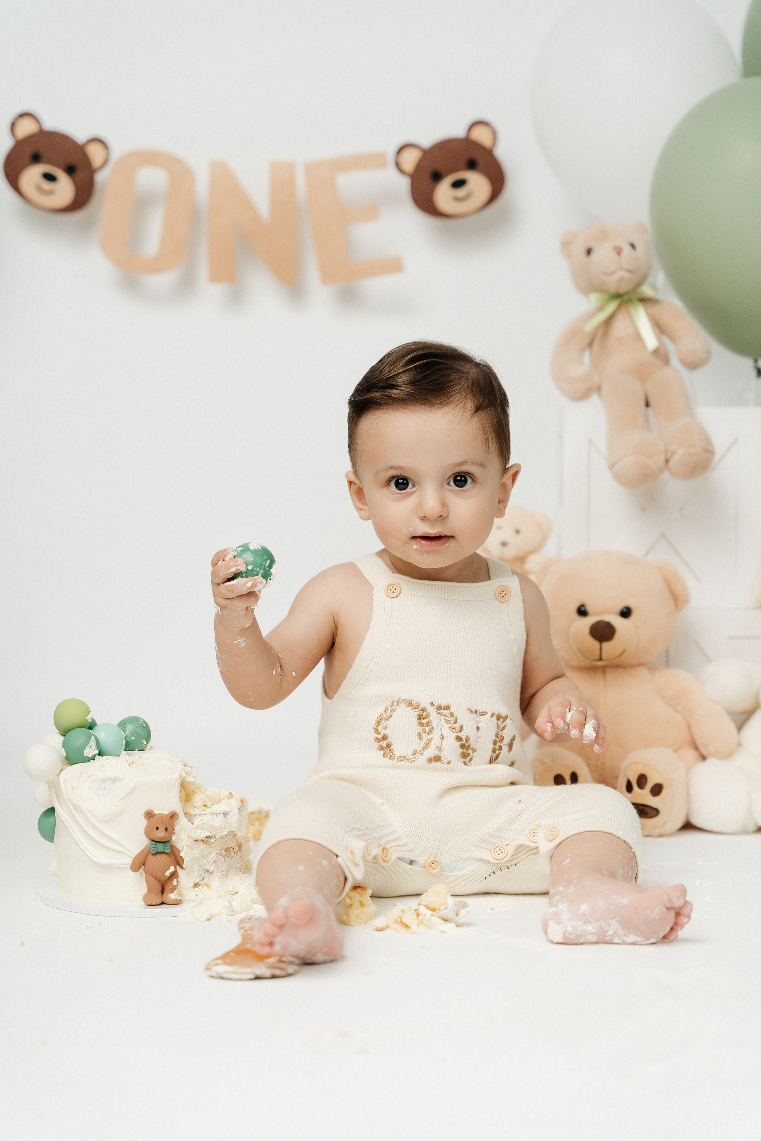Teddy Bear One Year Cake Smash Photos. Newborn and family photographer. Hills District. Sydney