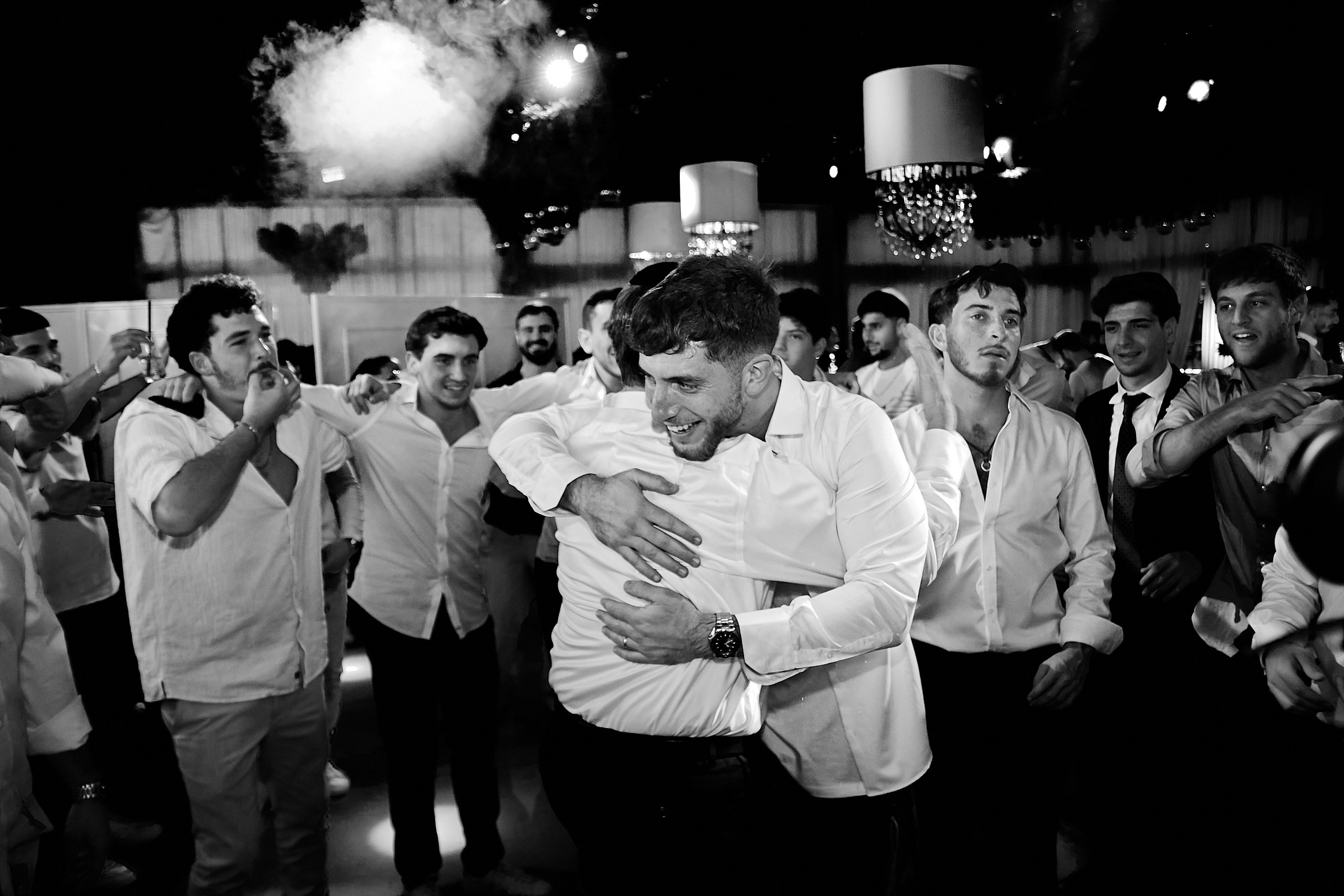 Wedding celebration black and white photography