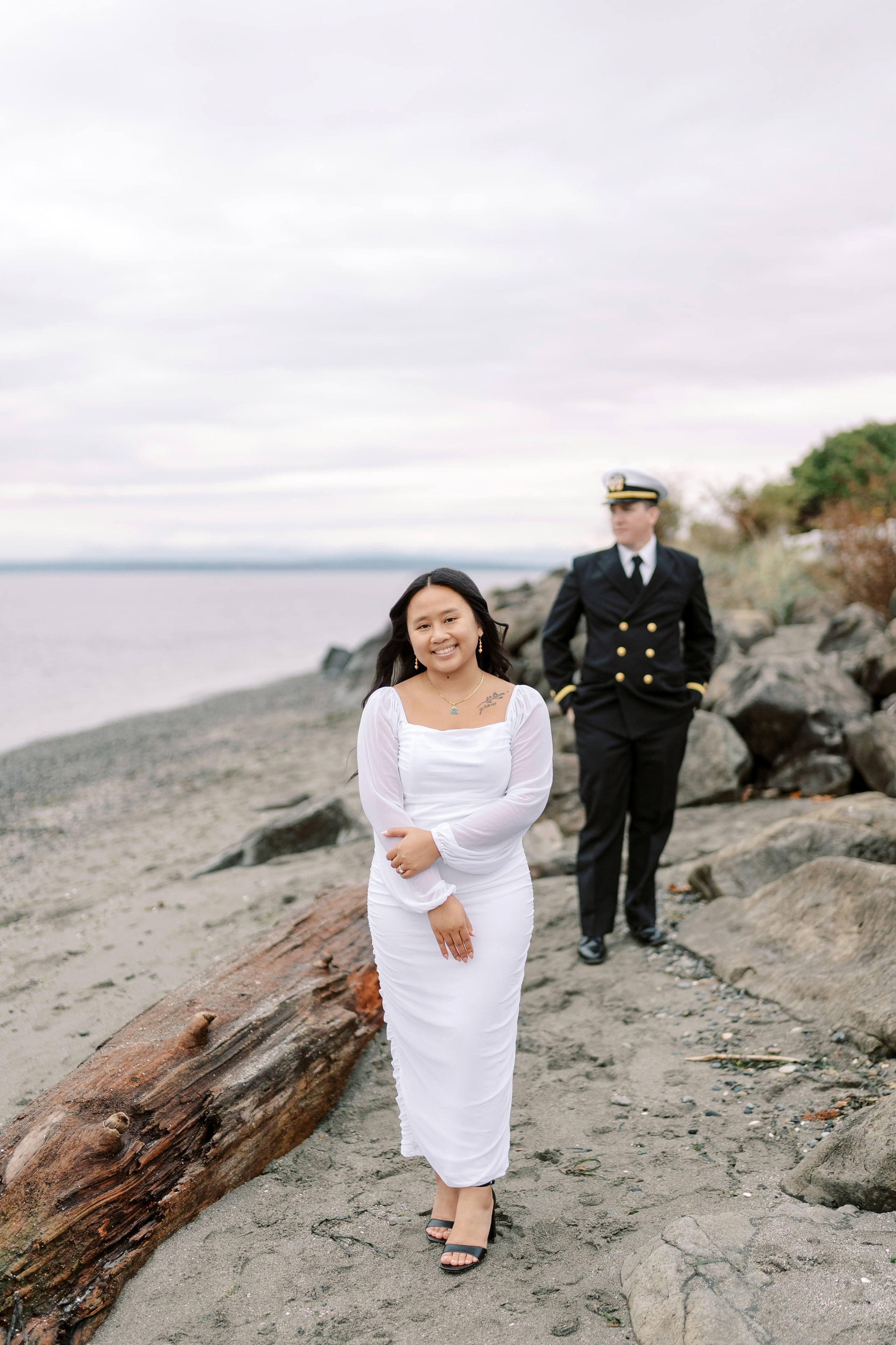 Engagement photoshoot. Dayana & Dag. Mukilteo ligthhouse. November 2024. EVAN ARISTOV WEDDING PHOTOGRAPHY — Seattle Wedding Photographer