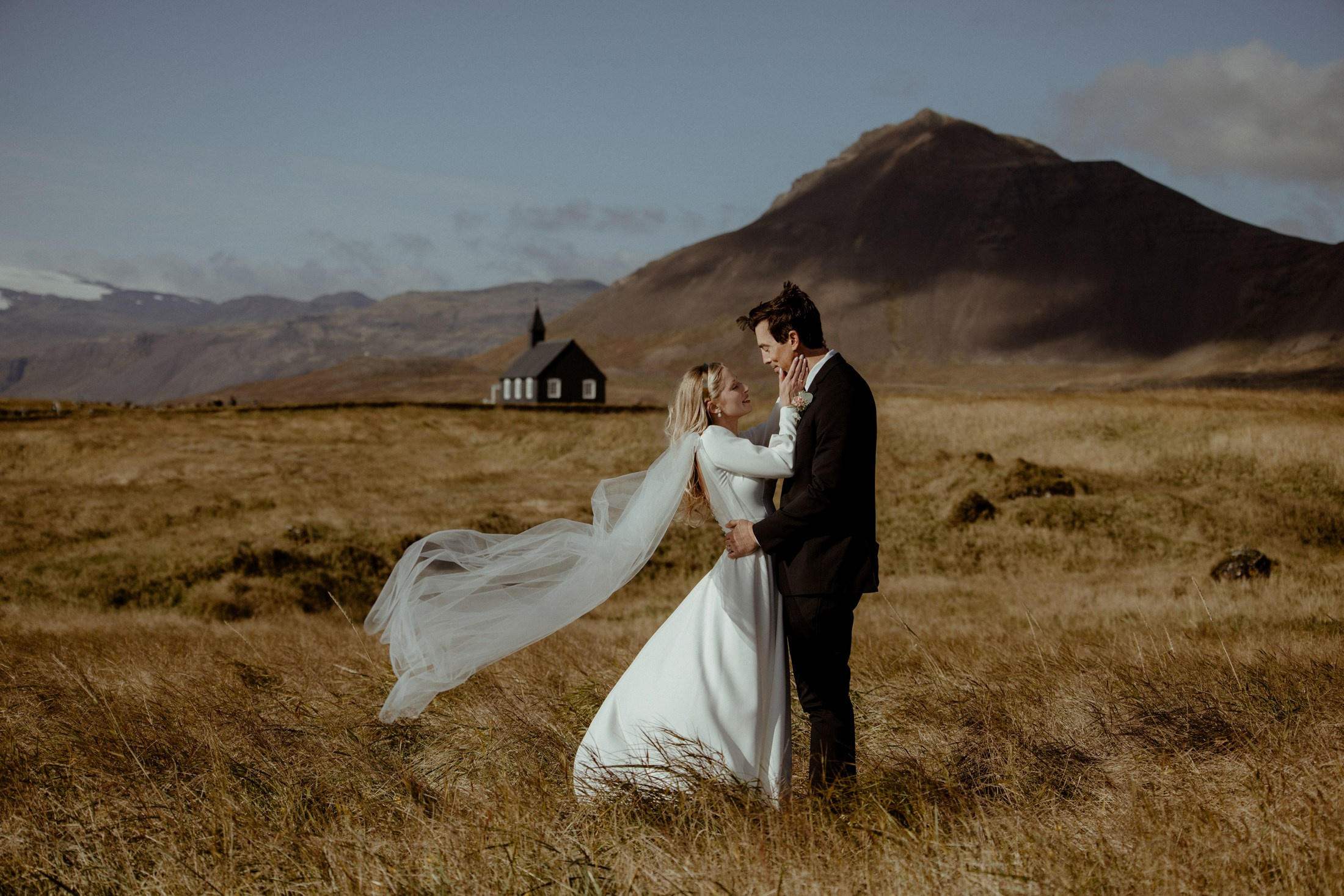 Iceland elopement at Budir Black Church | Snæfellsnes wedding by Iceland elopement photographer & videographer. Iceland elopement photographer & videographer