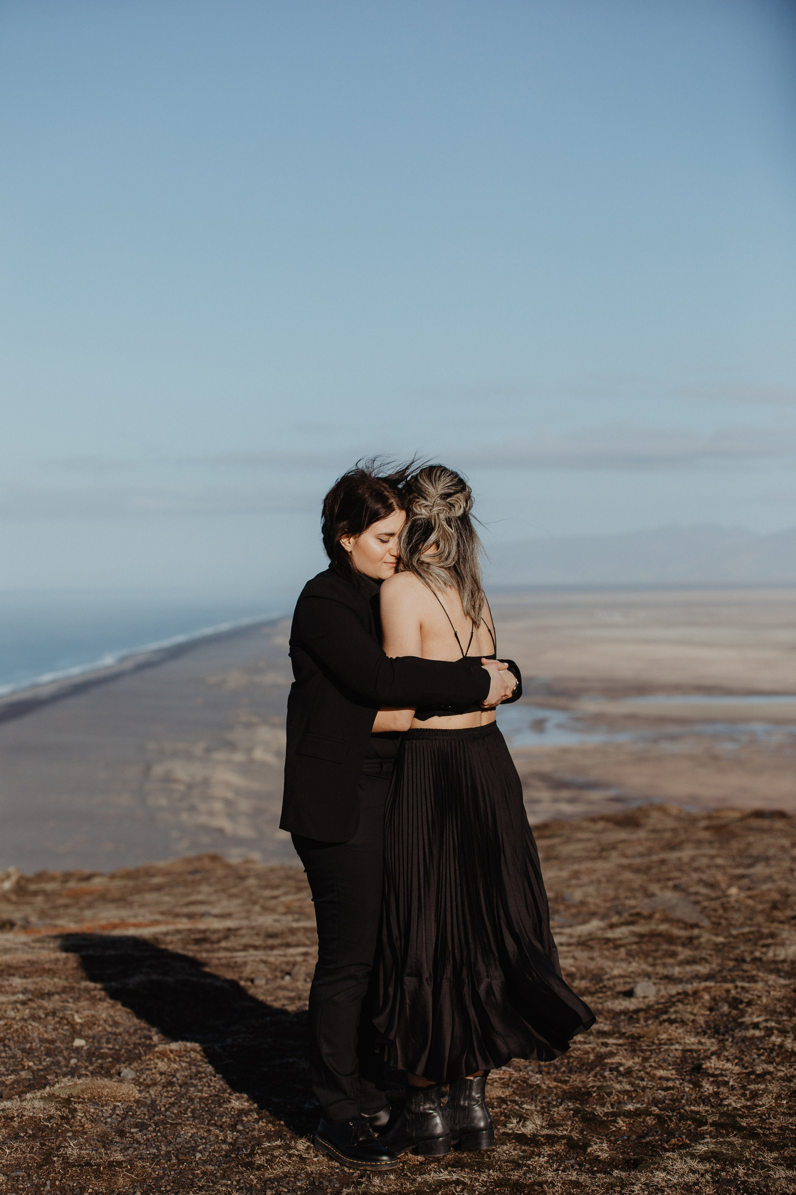Same Sex Wedding at Iceland Black Sand Beach. Iceland elopement photographer & videographer
