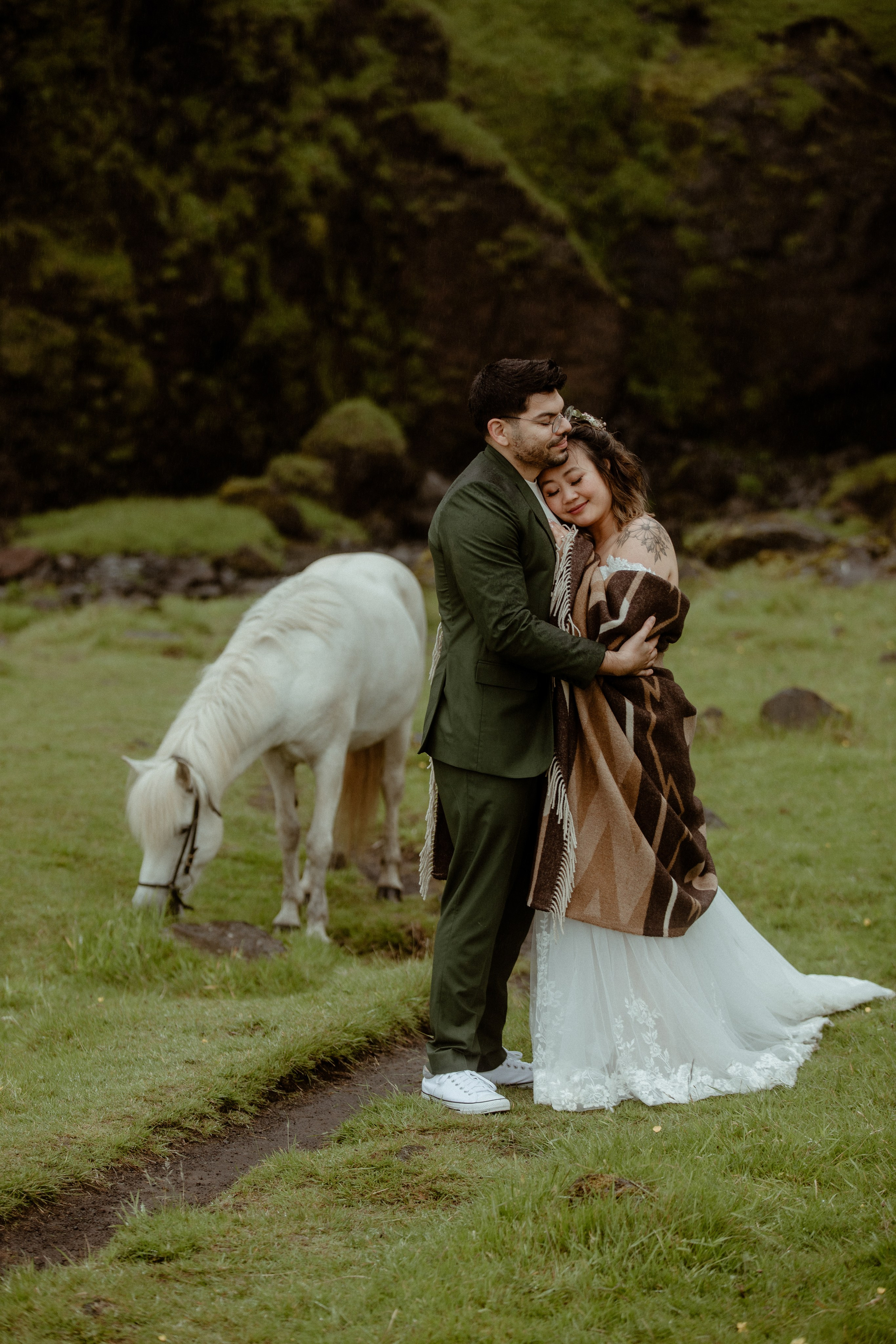 Elopement at Kvernufoss Waterfall. Iceland elopement photographer & videographer