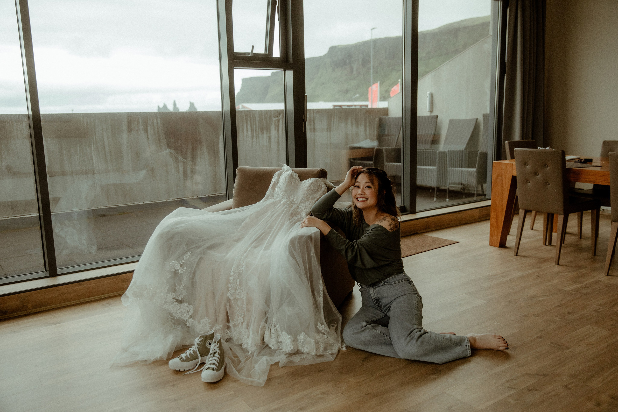 Elopement at Kvernufoss Waterfall. Iceland elopement photographer & videographer
