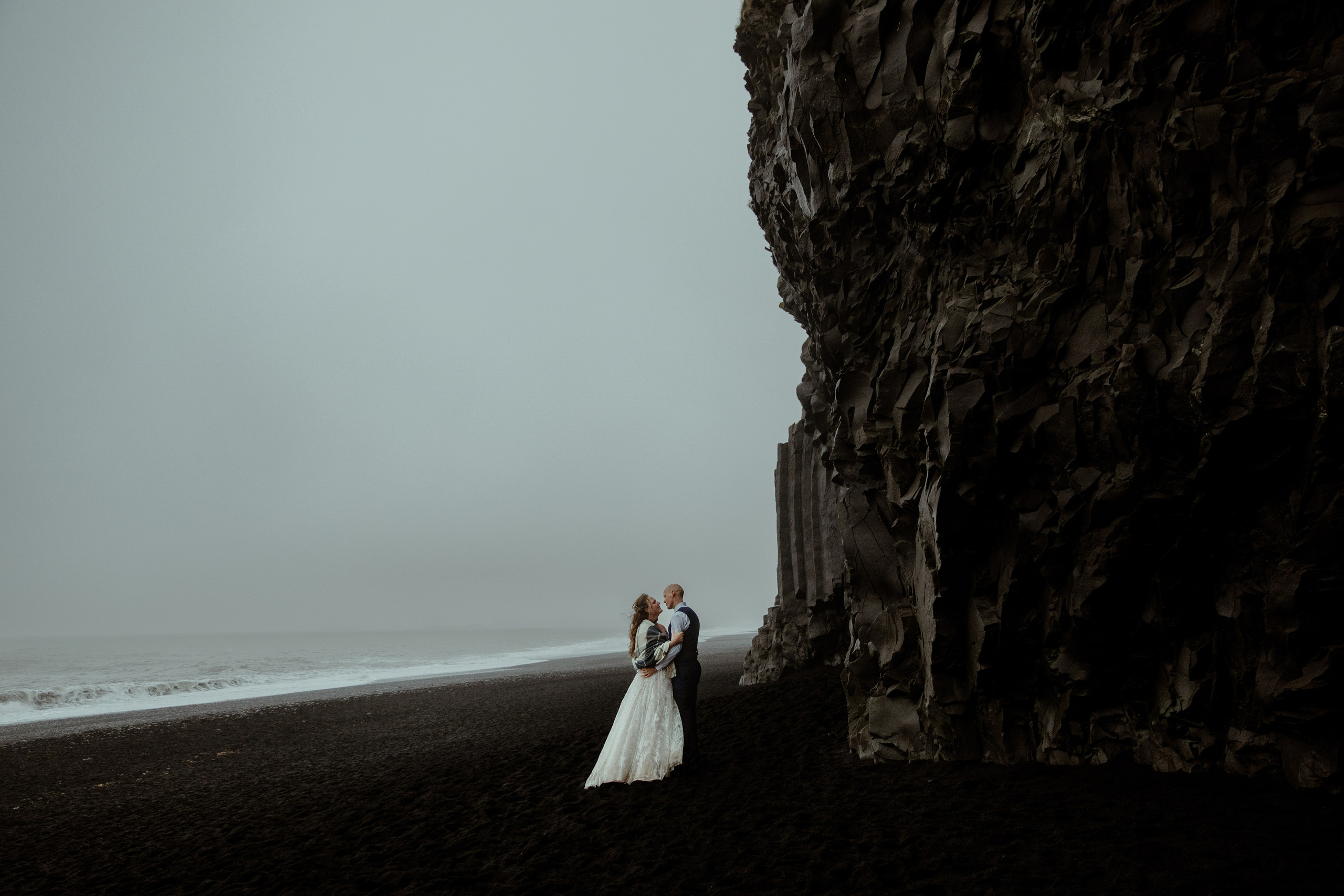 Iceland Elopement at Black Sand Beach. Iceland elopement photographer & videographer