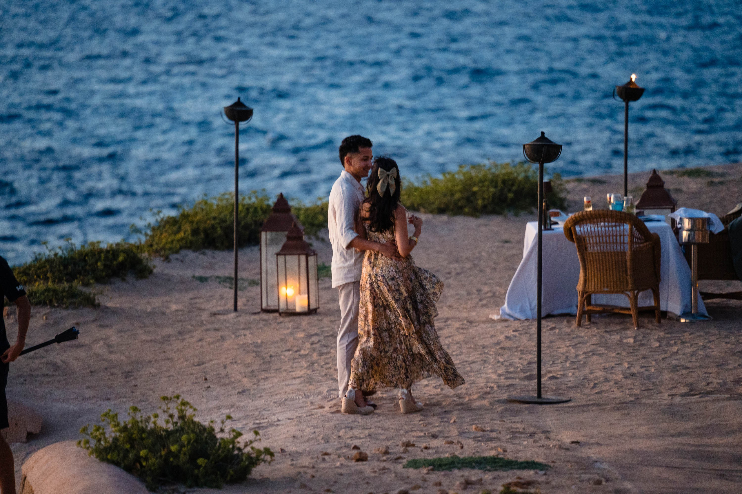 Dusk Wedding Proposal in Cap Rocat with UK clients. Mallorca Wedding, Corporate & Social Photographer