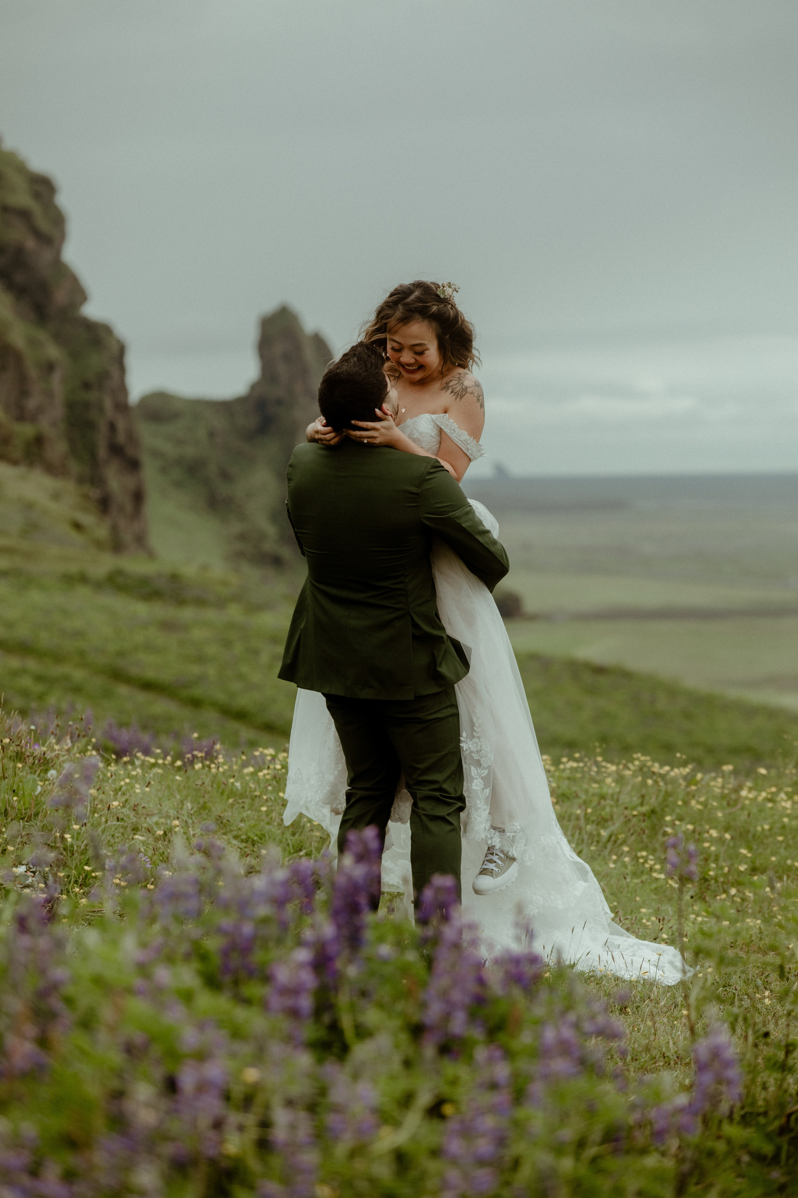 Elopement at Kvernufoss Waterfall. Iceland elopement photographer & videographer